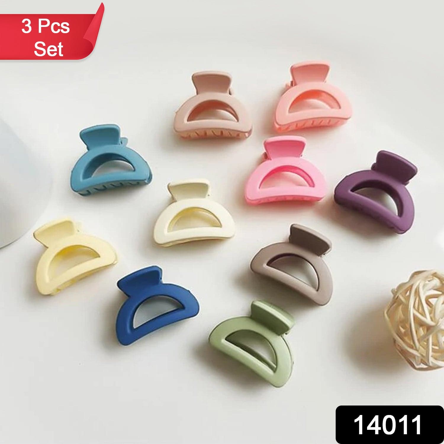 Plastic Small Hair Clips for Girls Kids Hair Accessories (3 Pcs Set / Mix Color & Design) thumbnail 2