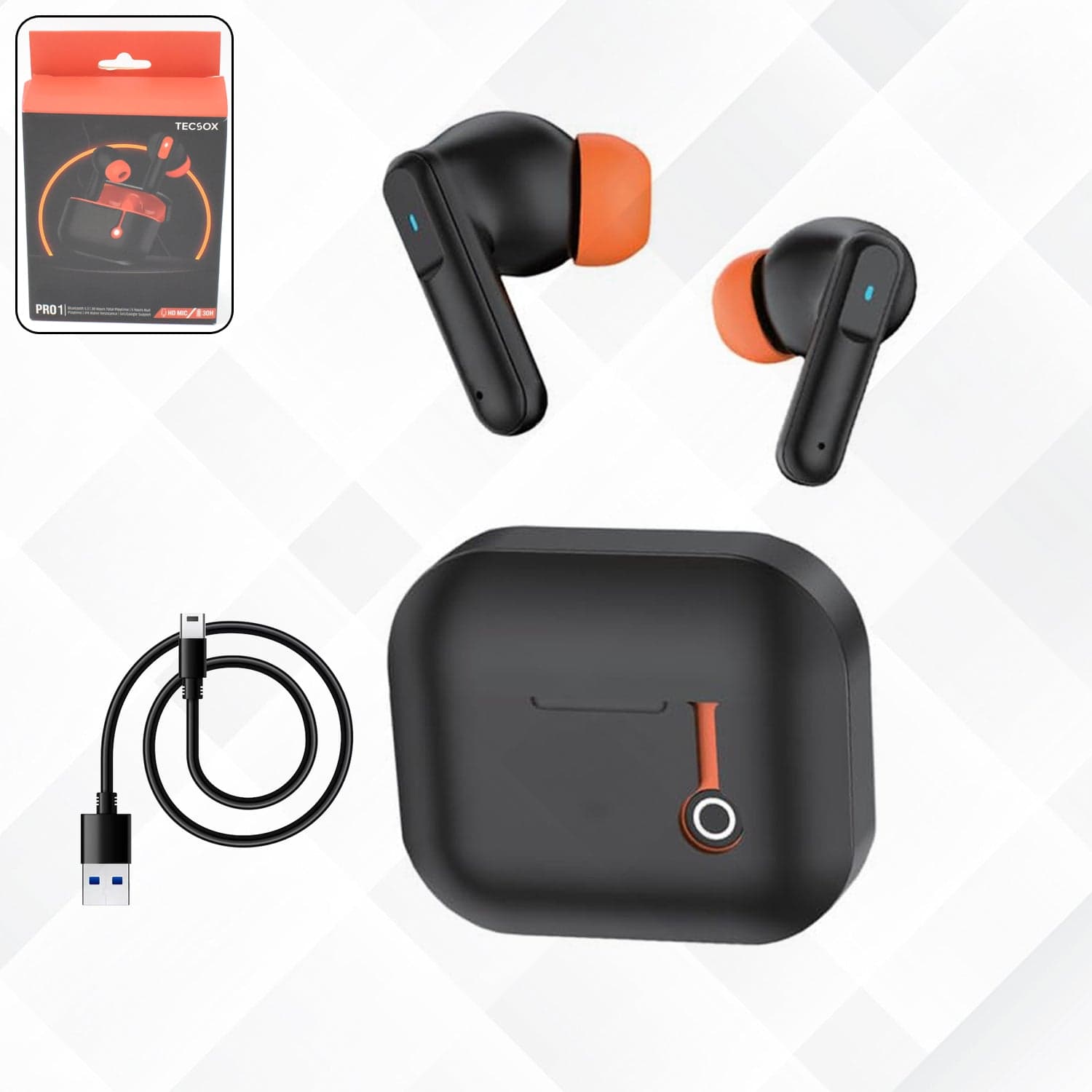 Pro 1 Truly Wireless Earbuds - 30 Hours Playtime (1 Pc) thumbnail 2