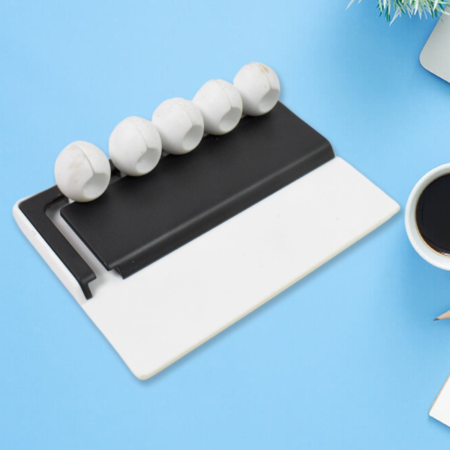 5 Slots Adhesive Desk Cable Cord Holder for Charging Cable (1 Pc / Mix Color) thumbnail 5