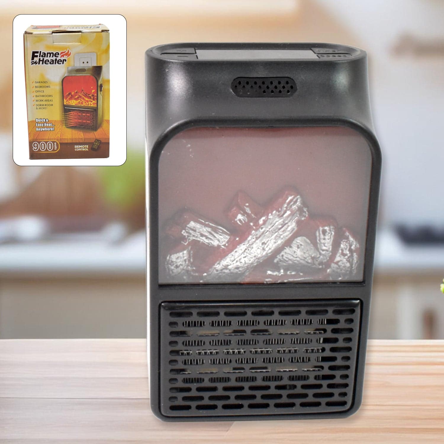 Portable Electric Fireplace lamp LED Flame Heater (900w / 1 Pc) thumbnail 1