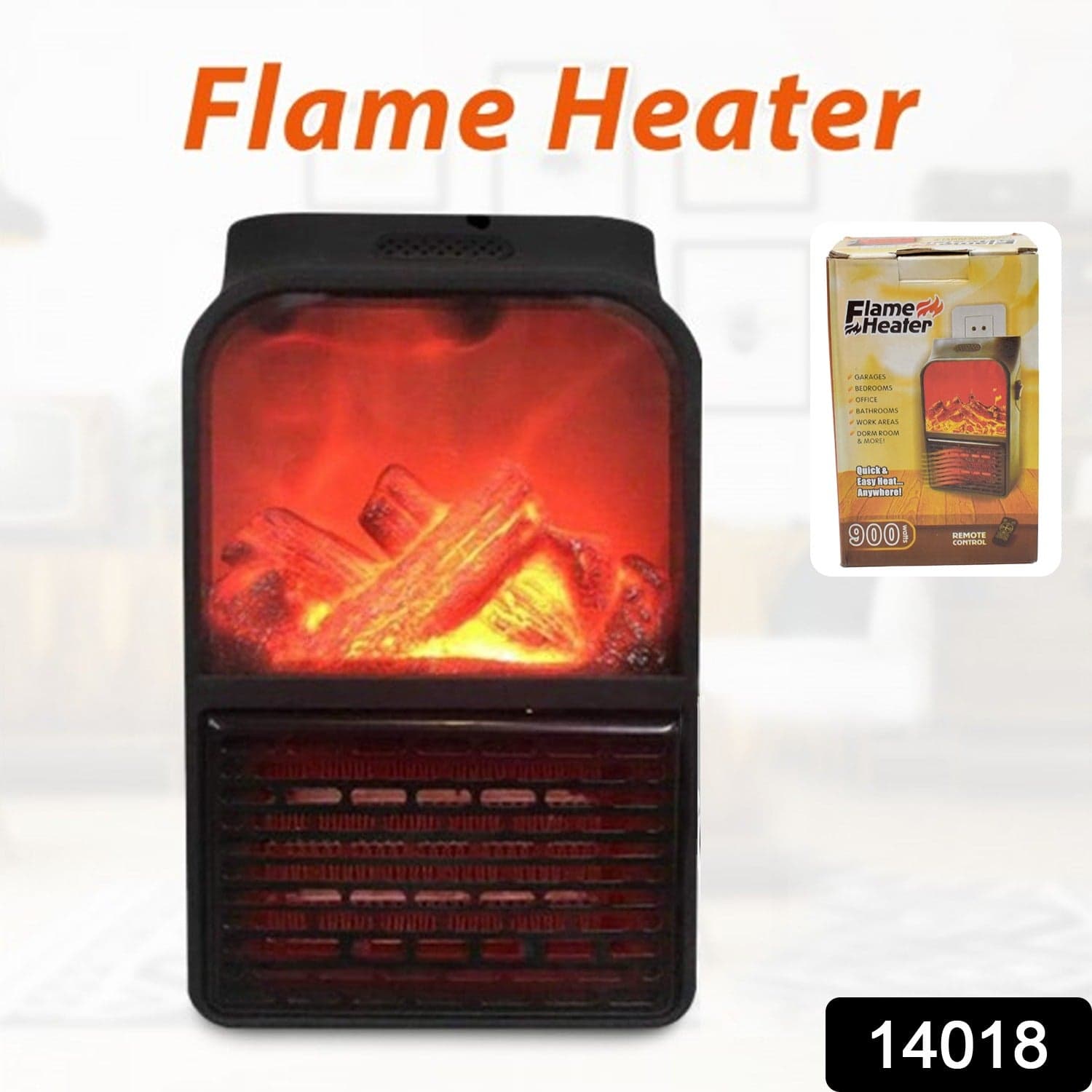Portable Electric Fireplace lamp LED Flame Heater (900w / 1 Pc) thumbnail 2