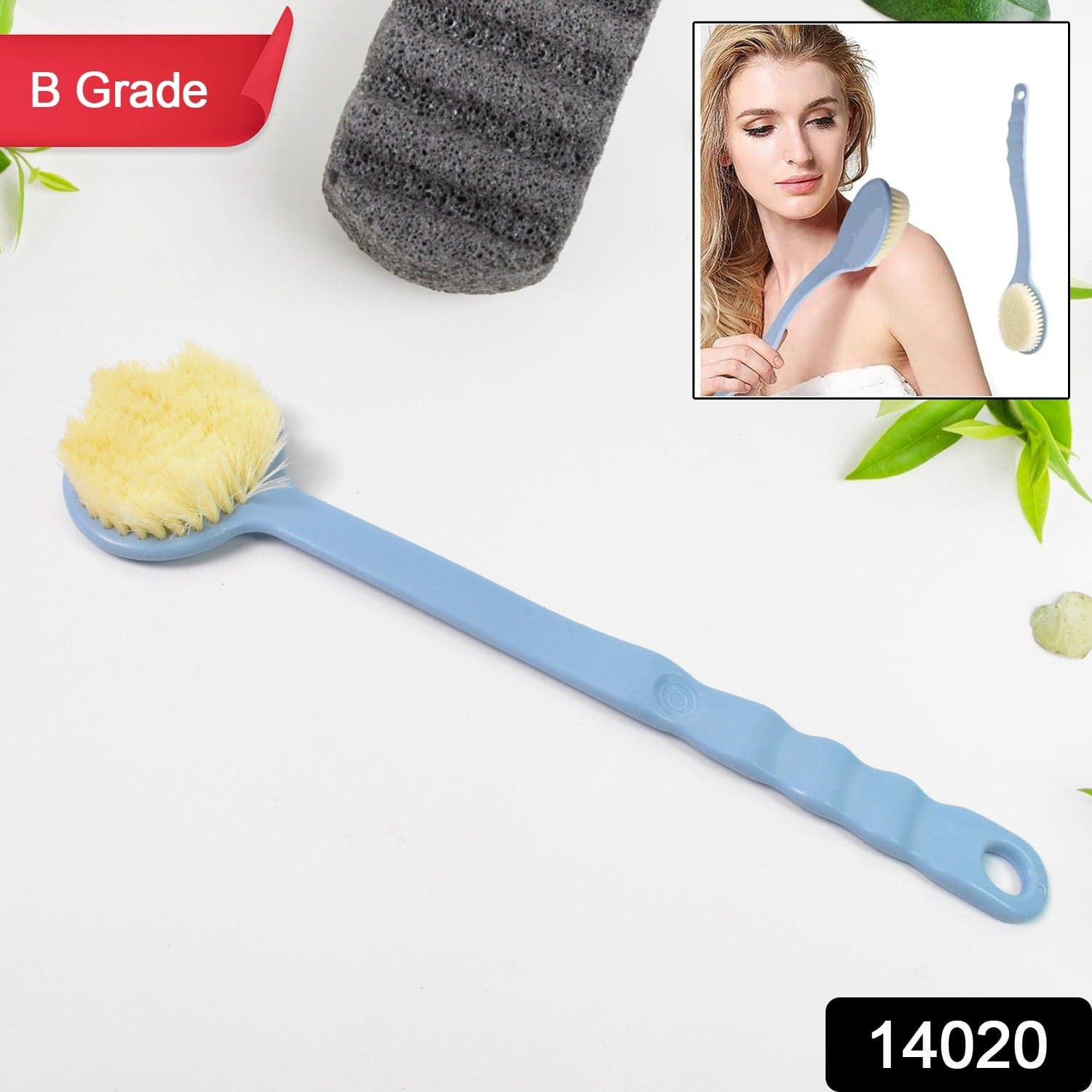 Back Scrubber for Shower Dry Body Brush Back Brush Long Handle (1 Pc / B Grade) thumbnail 2