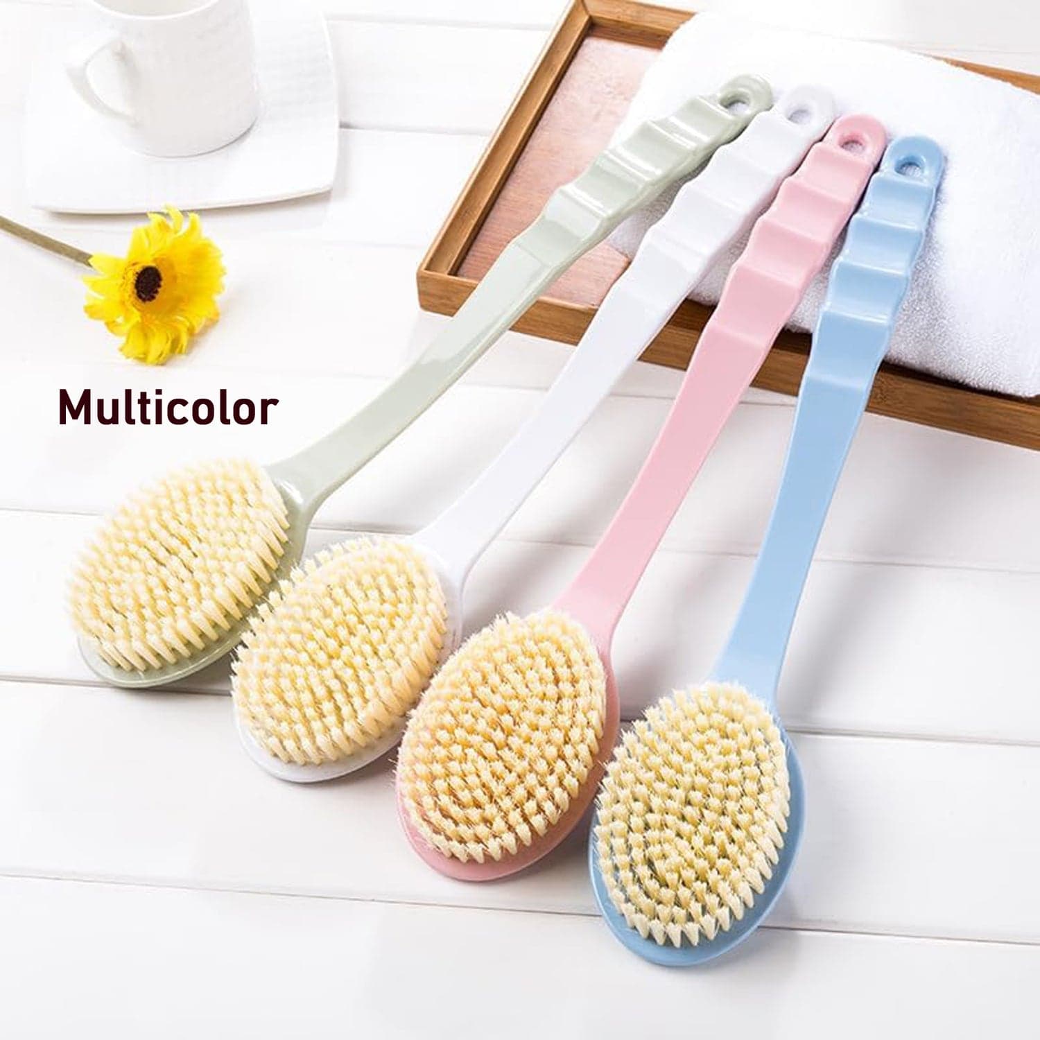 Back Scrubber for Shower Dry Body Brush Back Brush Long Handle (1 Pc / B Grade) thumbnail 3