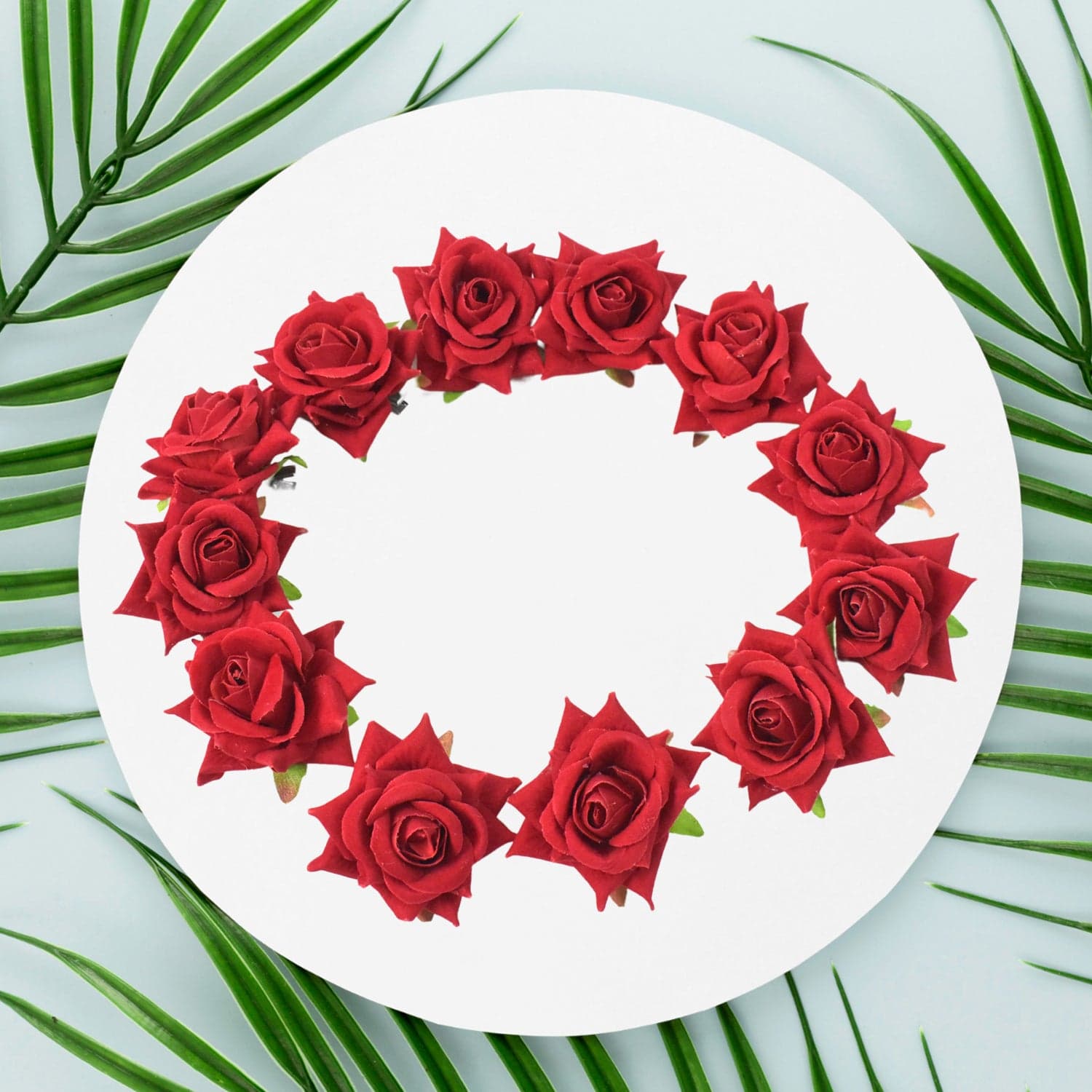 Flower Rose Hair Pin / Clip Velvet Flower Design (12 Pcs Set / Red Color Only) thumbnail 7