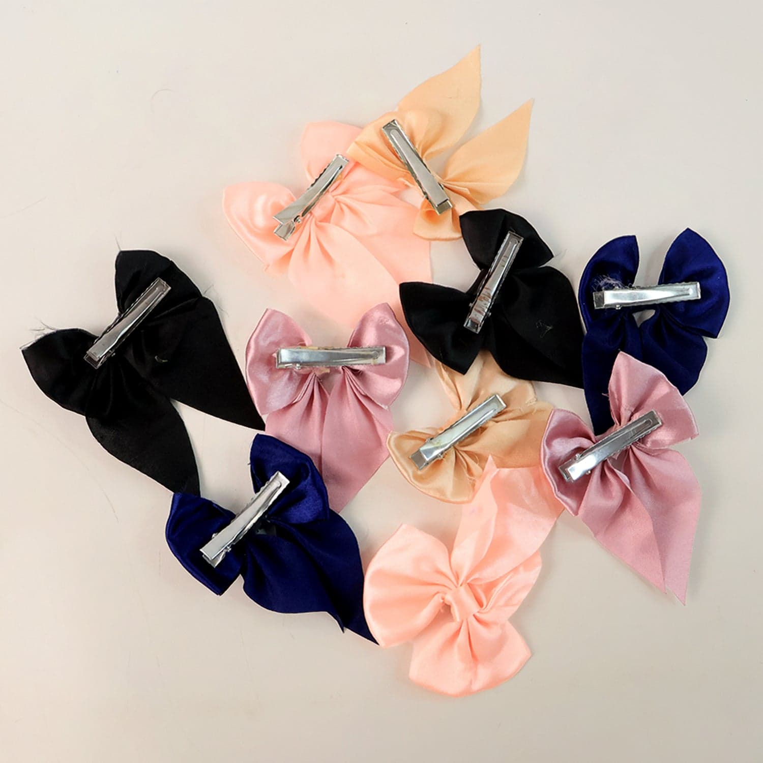 Satin Bow Hair Clip 10Pc thumbnail 3