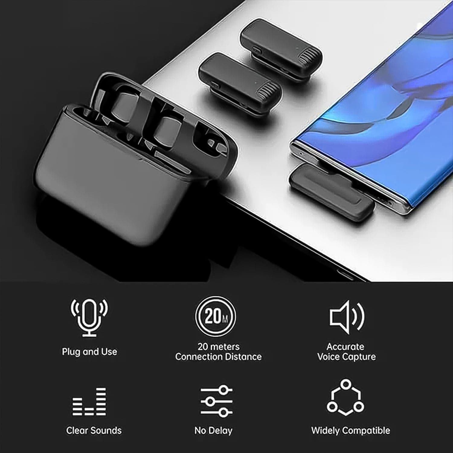Wireless Microphones, Collar Mic for All Smart Phone / Type-C (1 Set) thumbnail 6
