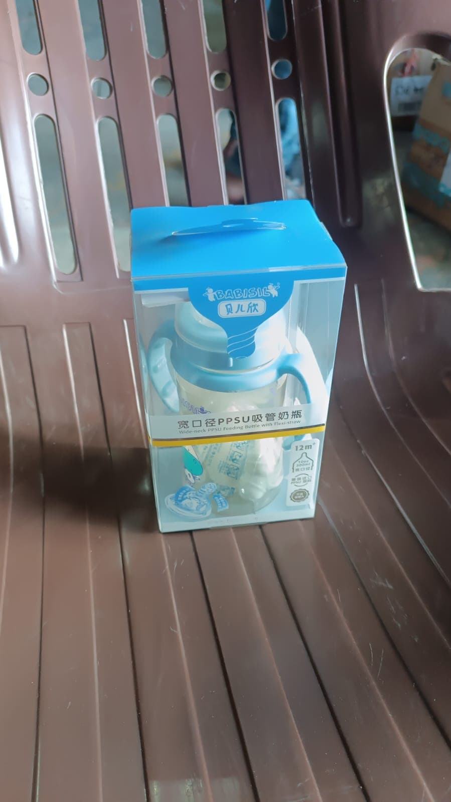 Plastic Baby Feeding Bottle with Handles, Cleaning brush & Straw (300 ML / 1 Pc) thumbnail 9
