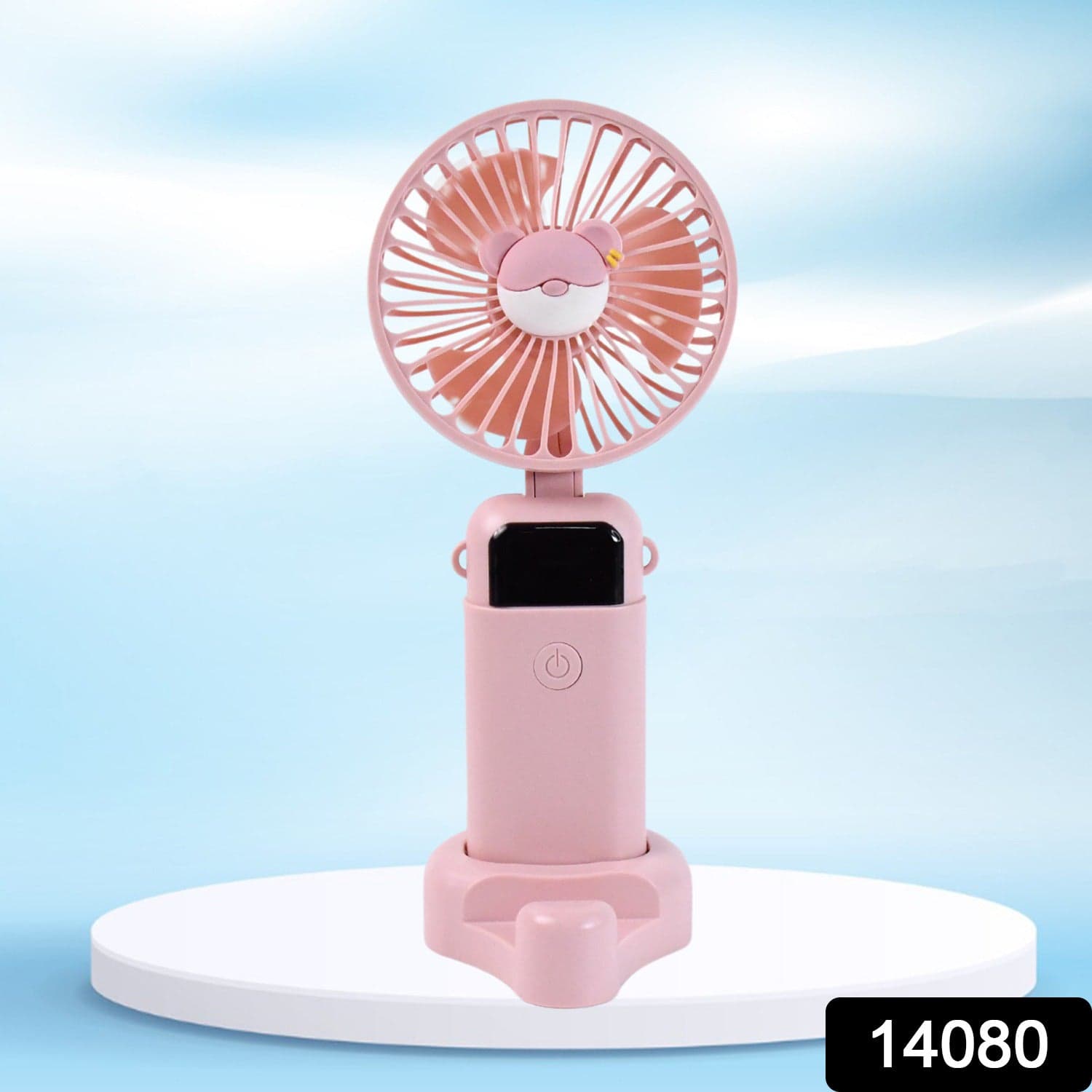Mini USB Charging Fan with Percentage Display, 5 Speed Modes, and Mobile Stand thumbnail 2