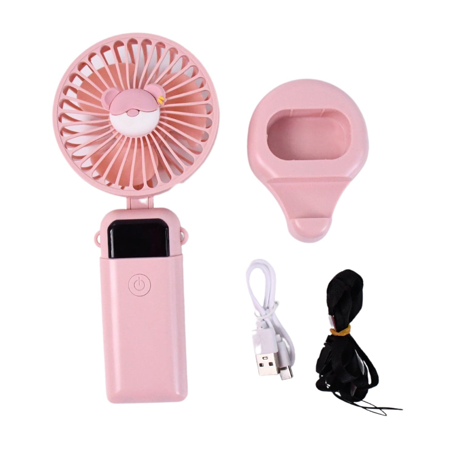 Mini USB Charging Fan with Percentage Display, 5 Speed Modes, and Mobile Stand thumbnail 3