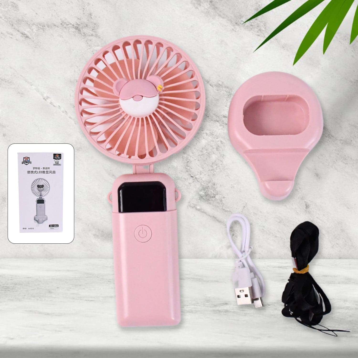 Mini USB Charging Fan with Percentage Display, 5 Speed Modes, and Mobile Stand thumbnail 5