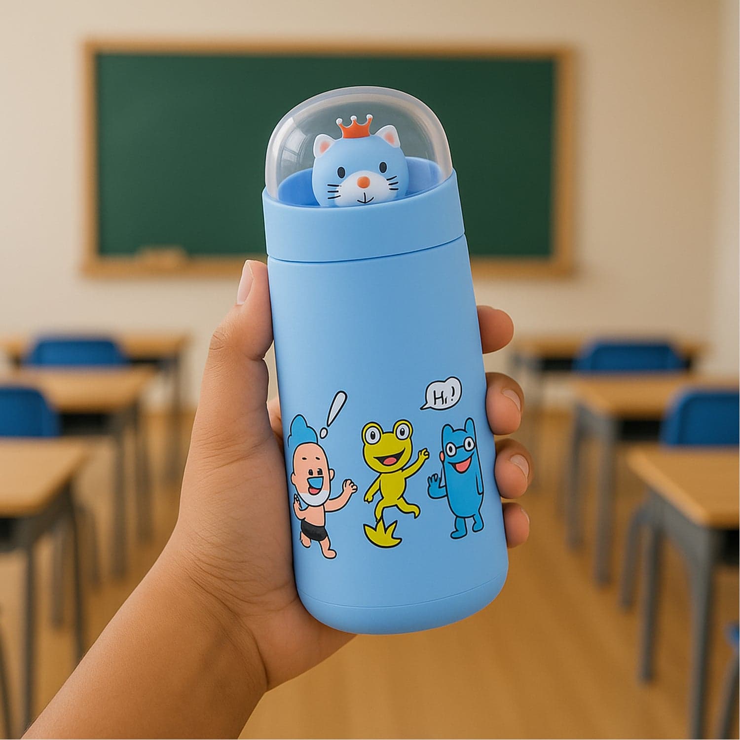 Double Wall Cartoon Glass Water Bottle 350Ml 1 Pc thumbnail 3
