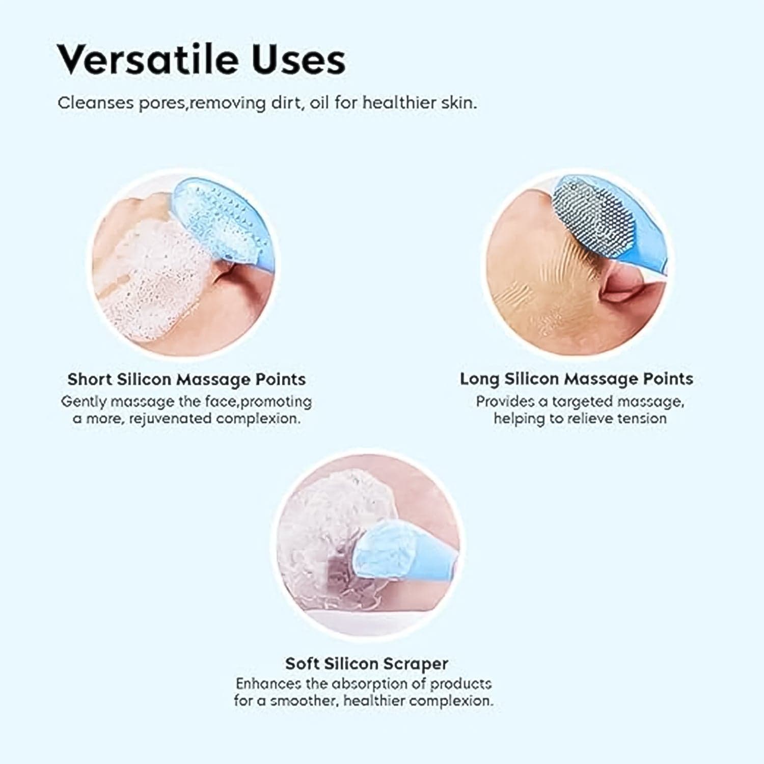 2 In 1 Silicone Face Scrubber 1 Pc thumbnail 3