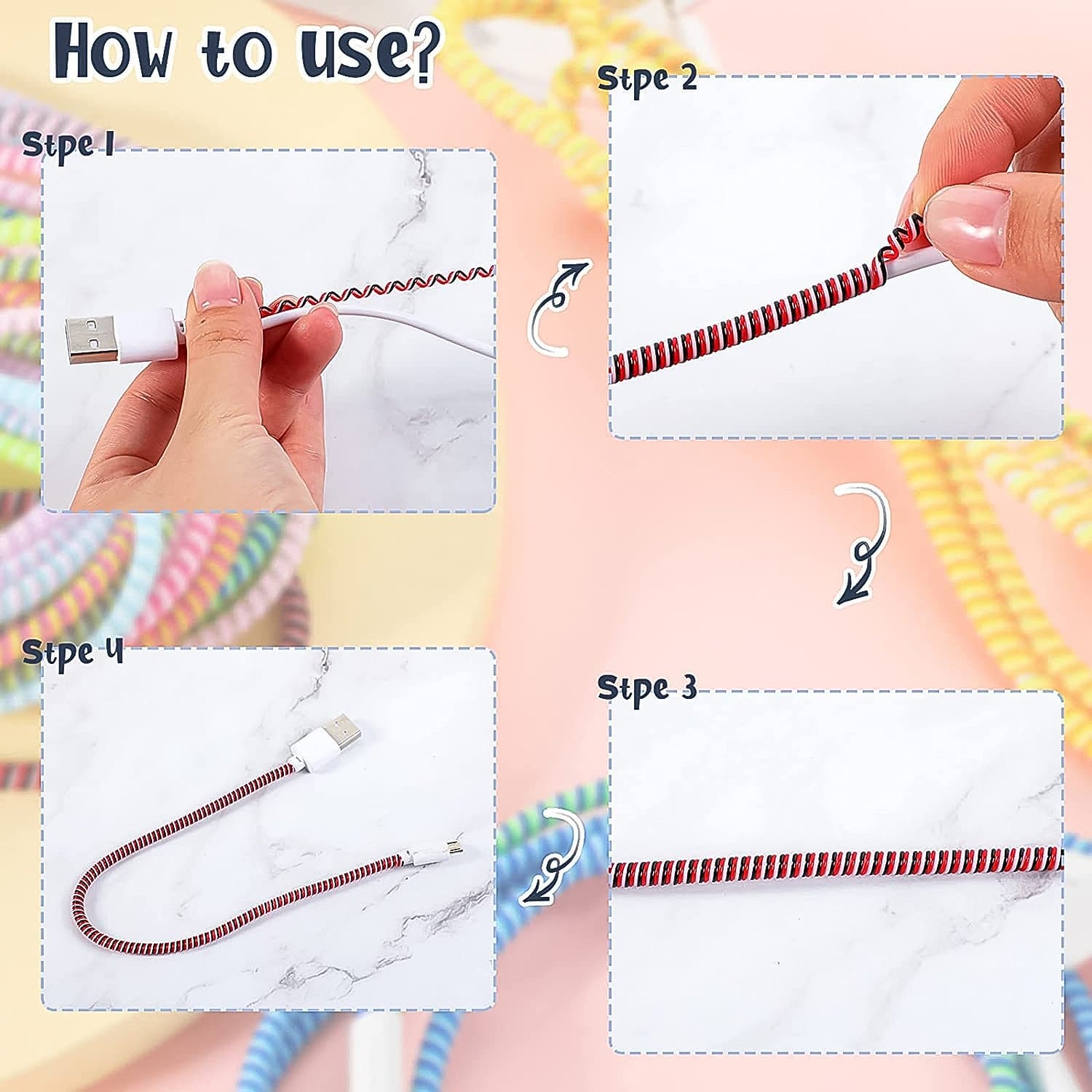 Flexible Spiral Cable Protector Sleeve 1 Pc thumbnail 5