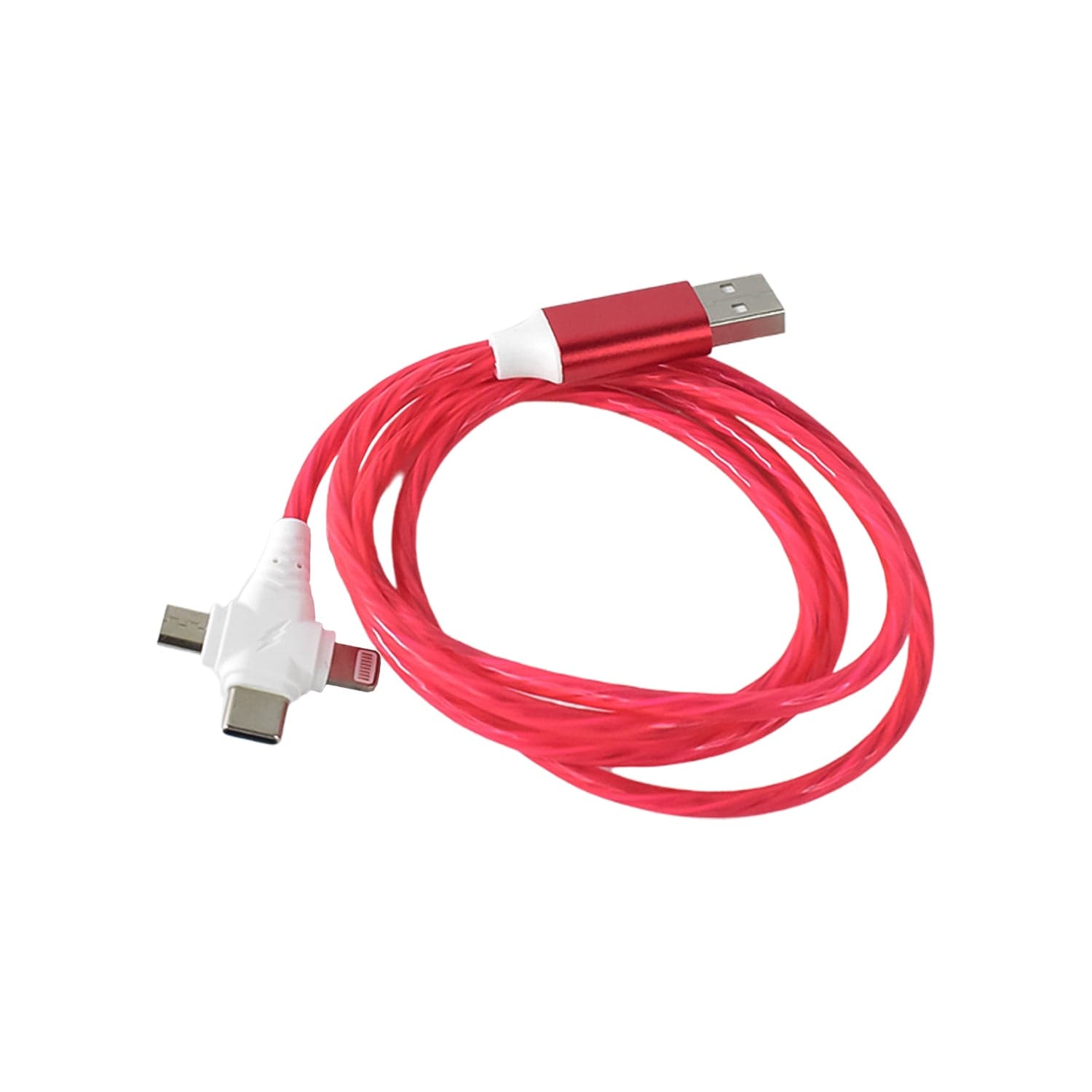 3 in 1 Charging Cable Light Up Fast Charger Lighting Cable (Mix Color) thumbnail 5