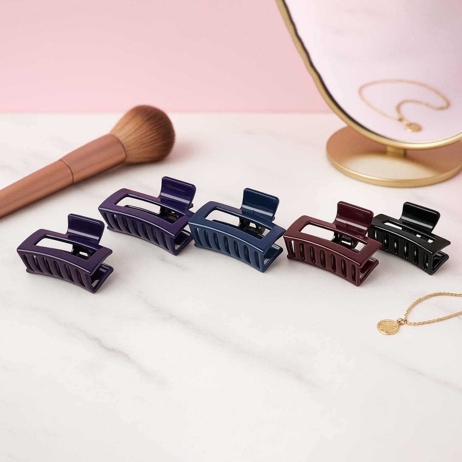 Matte Finish Rectangle Hair Claw Clip for Women and Girls of Assorted Color Pack of 1 Pc thumbnail 6