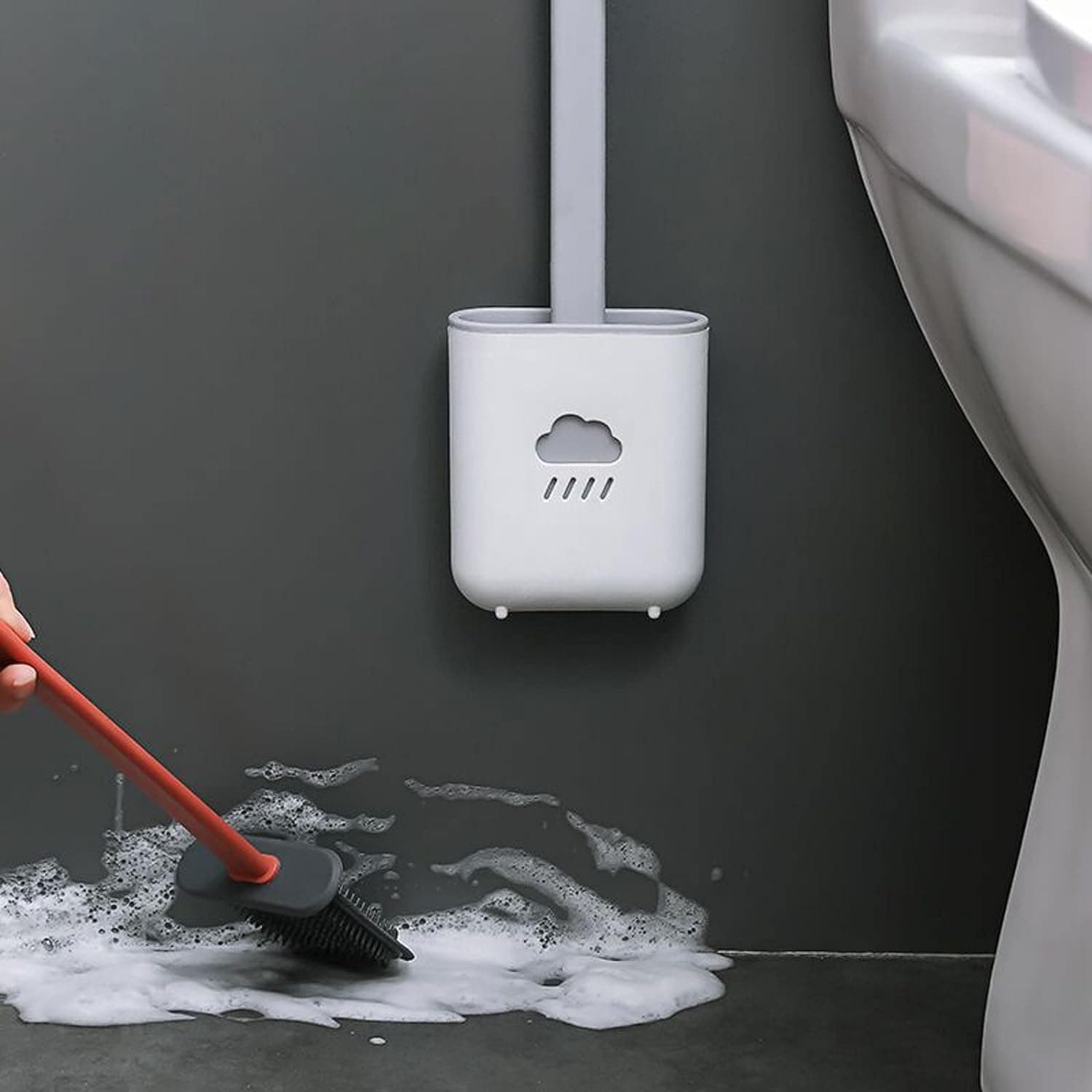 Silicone Toilet Brush with Holder (Without Box) thumbnail 3