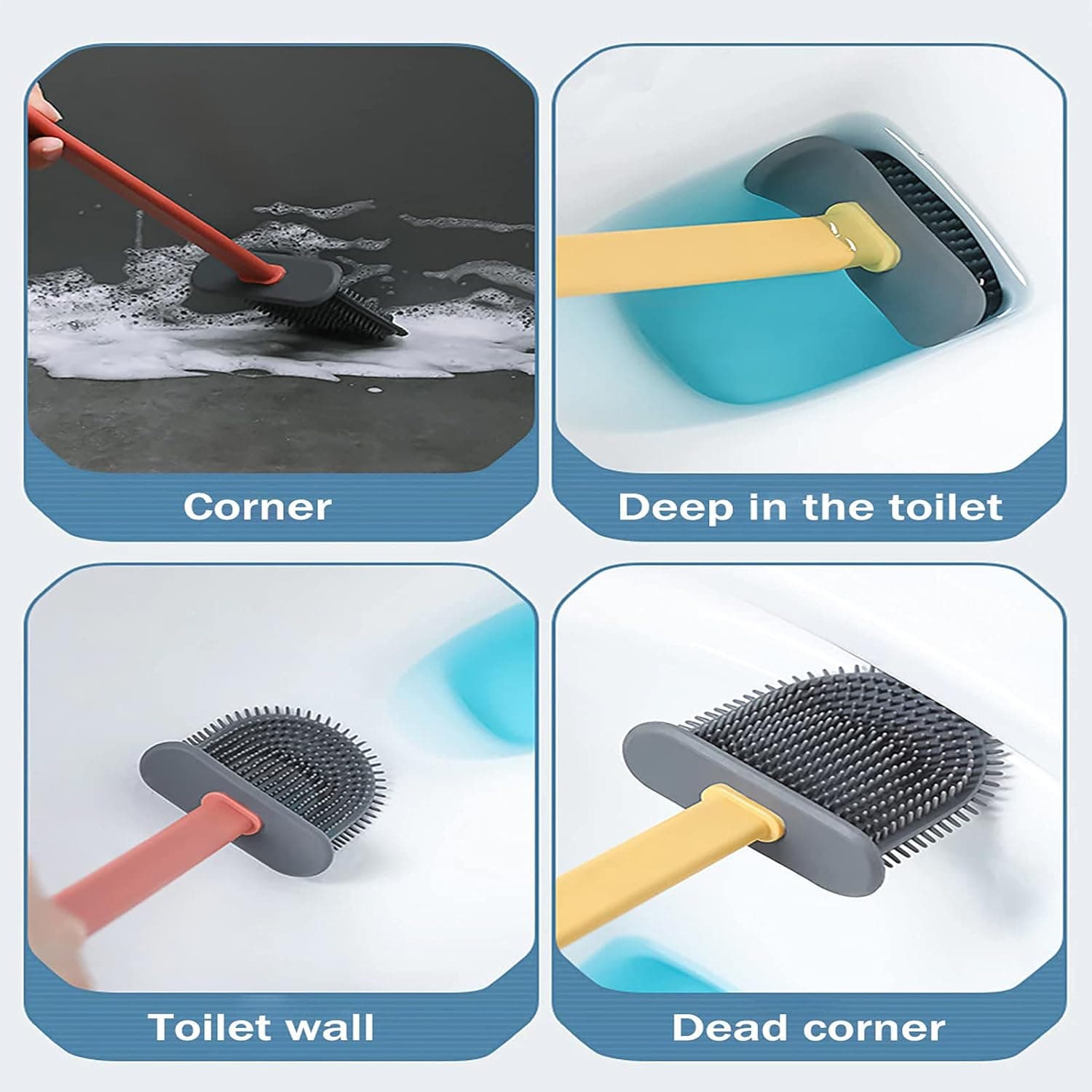 Silicone Toilet Brush with Holder (Without Box) thumbnail 7