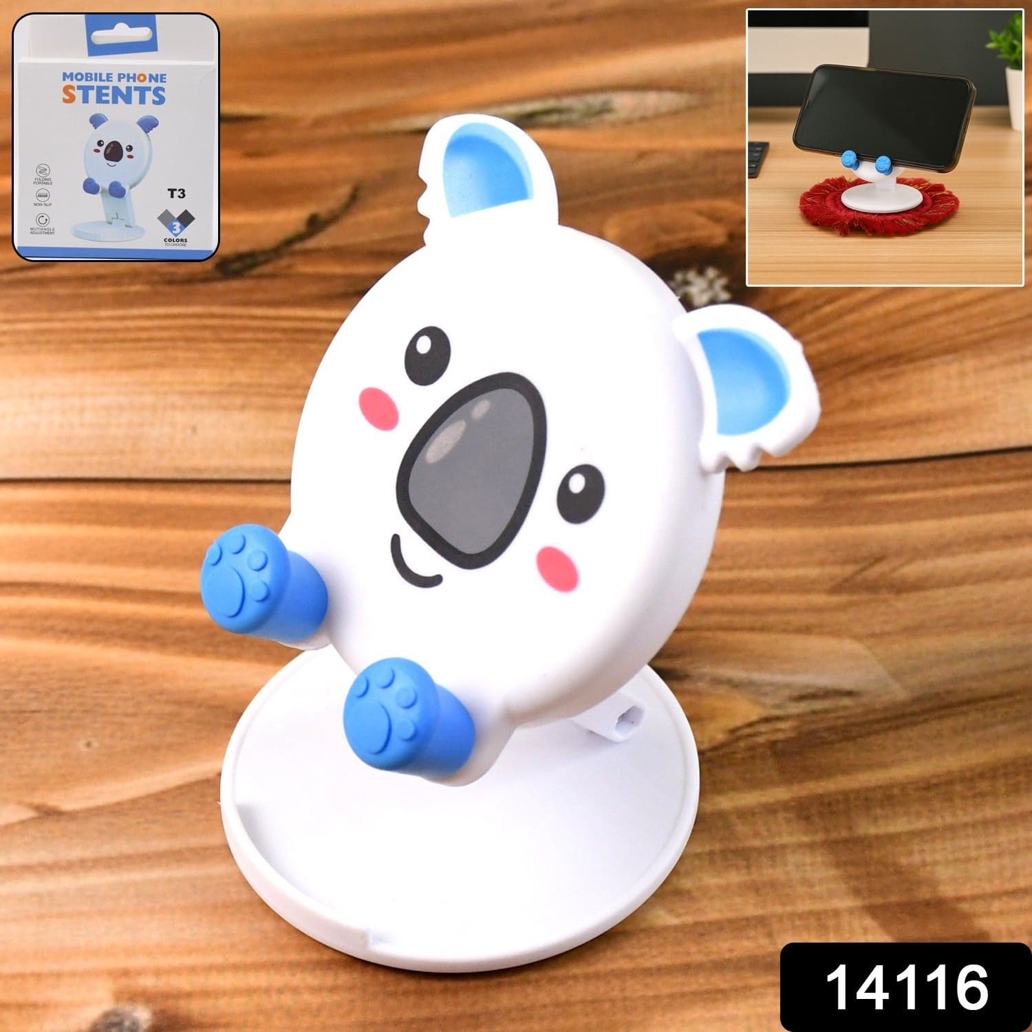 Cute Koala Shaped Mobile Phone Holder 1 Pc Set thumbnail 2