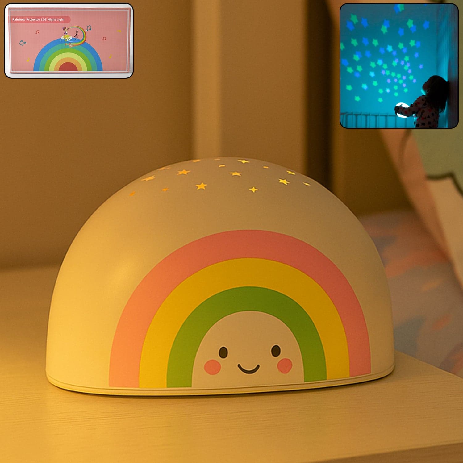 Rainbow Projector Led Night Light For Kids 1 Pc thumbnail 2