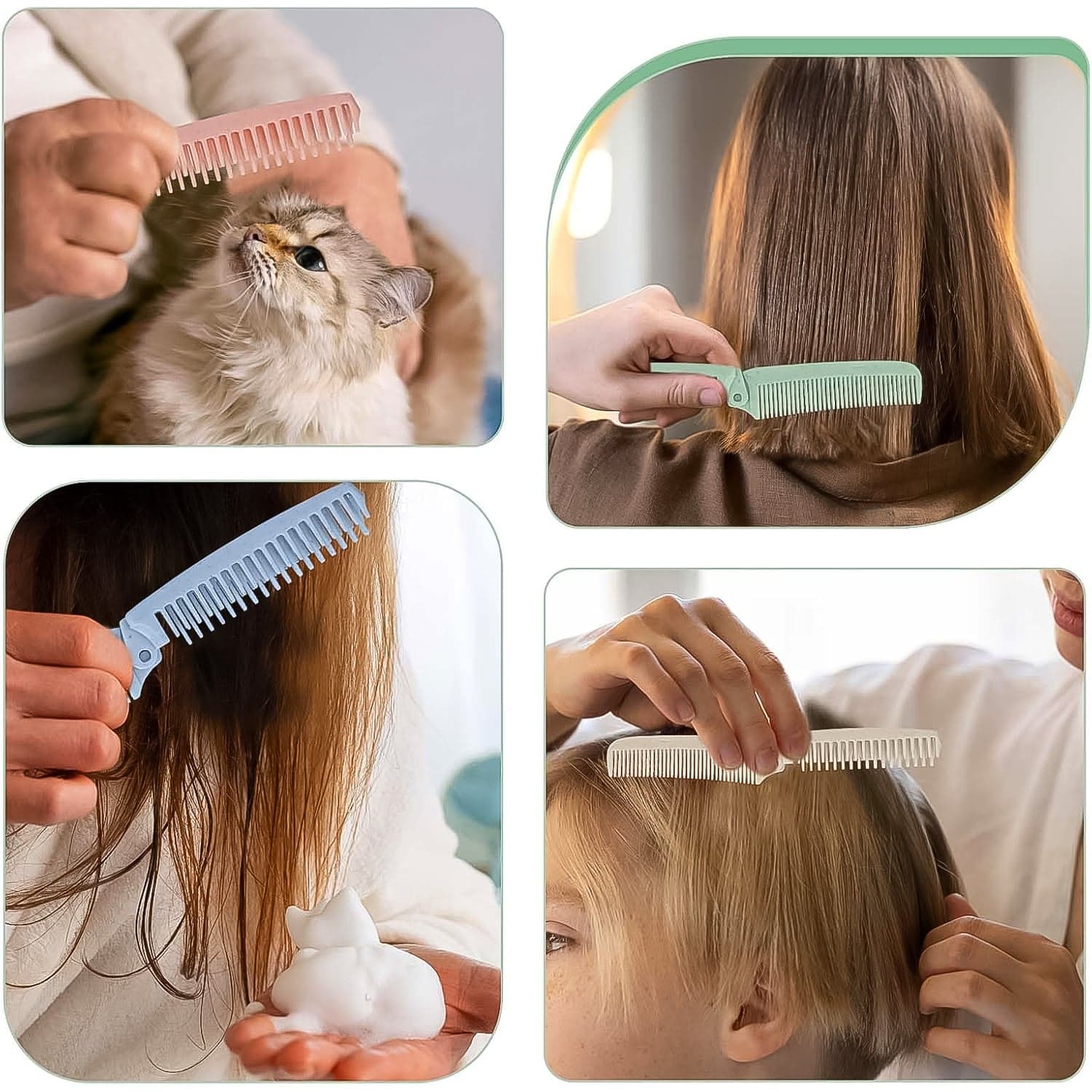 Premium Dual Sided Folding Hair Comb 1 Pc thumbnail 5