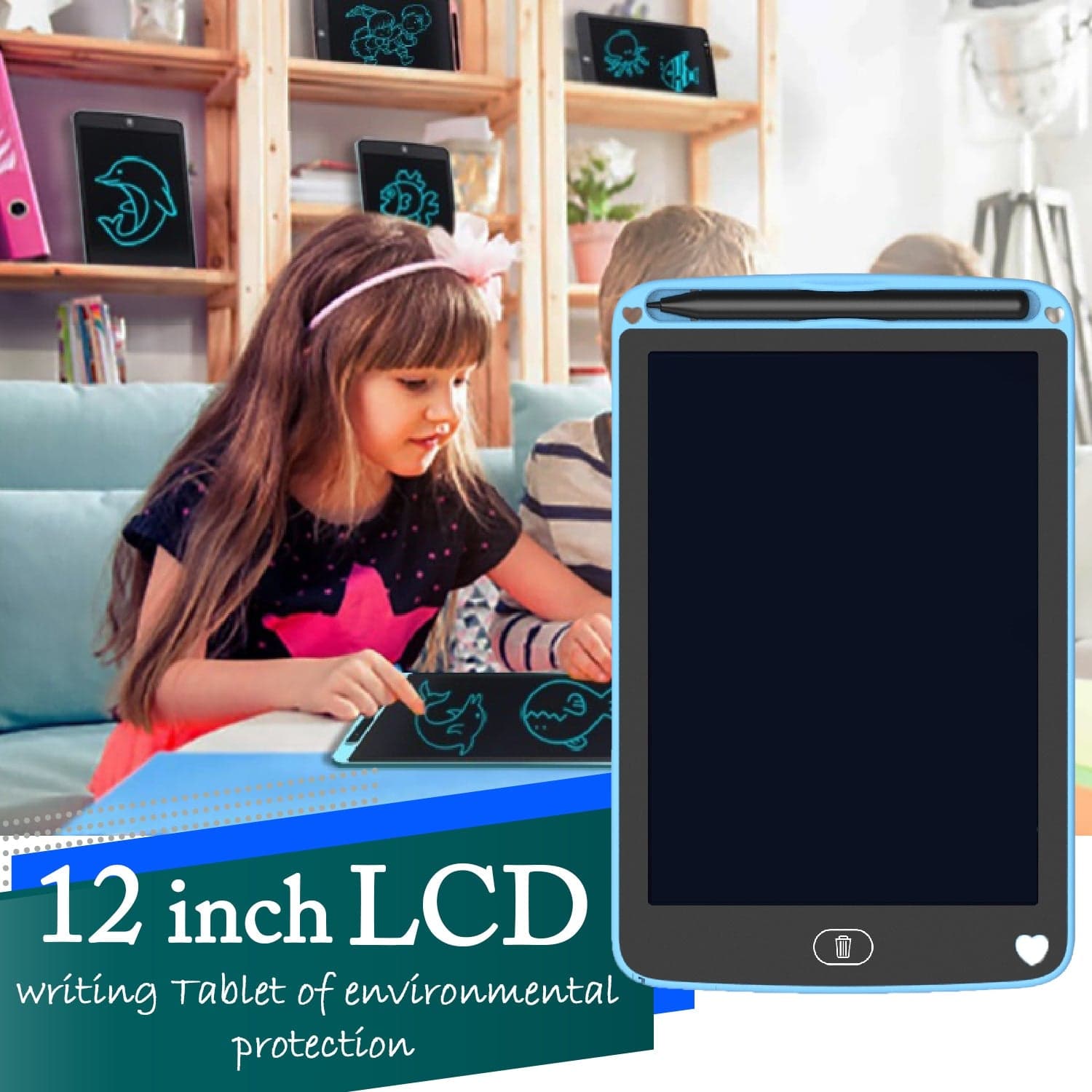 Portable LCD Writing Board Slate Drawing Record Notes Digital Notepad with Pen Handwriting Pad Paperless Graphic Tablet for Kids 12 inch thumbnail 5