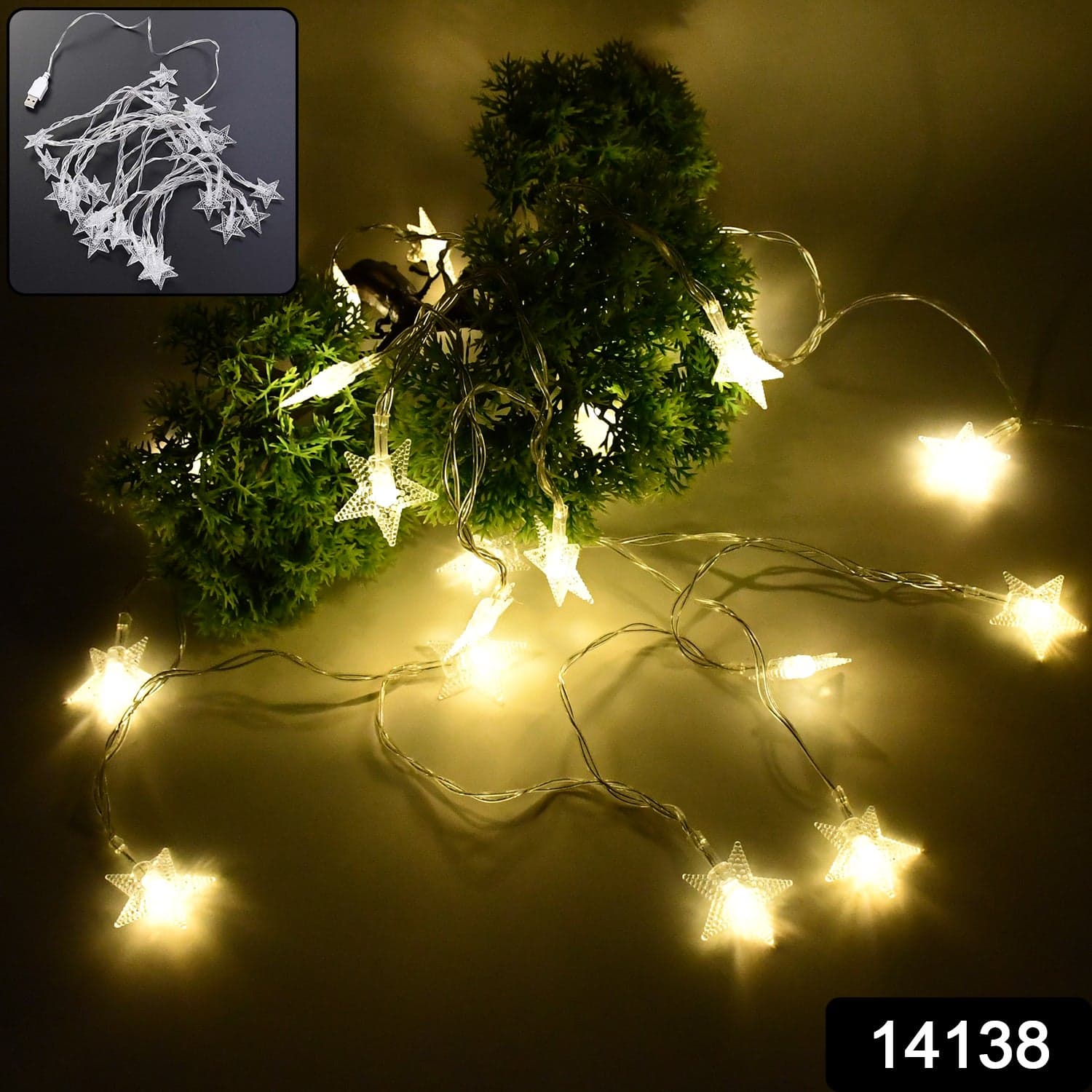 Usb Powered 20 Led Decorative Star String Fairy Lights thumbnail 1