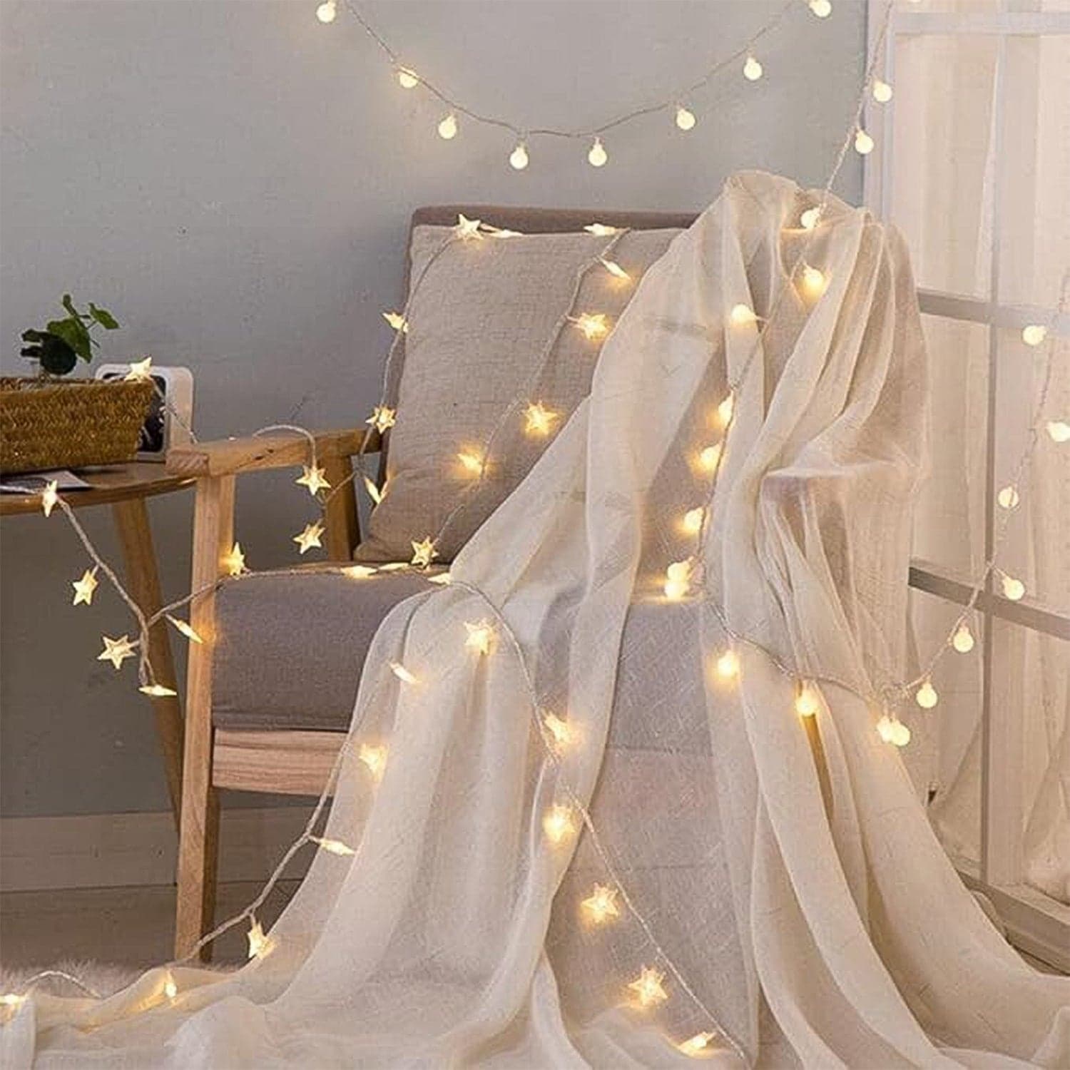 Usb Powered 20 Led Decorative Star String Fairy Lights thumbnail 2