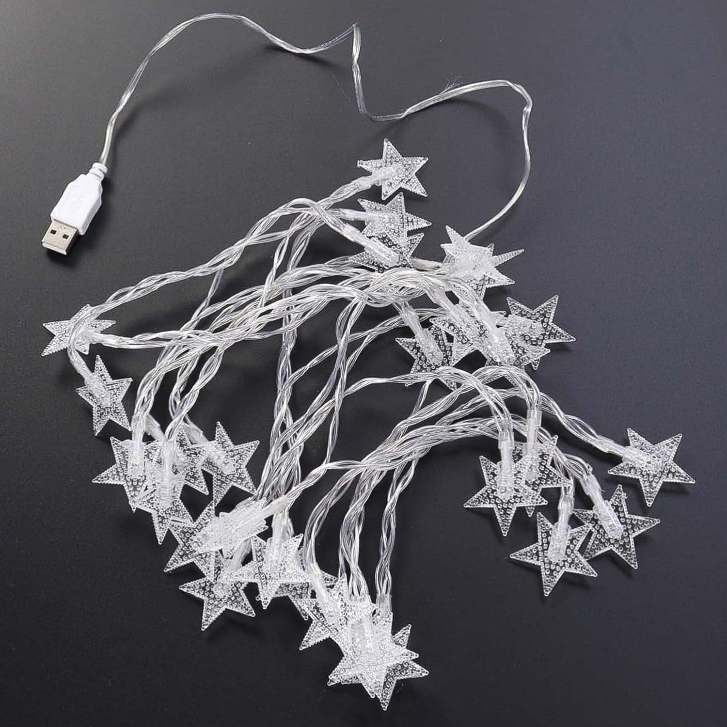 Usb Powered 20 Led Decorative Star String Fairy Lights thumbnail 8
