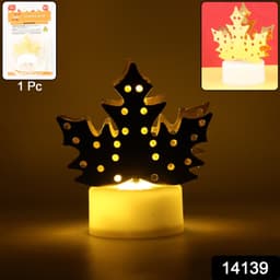 Decorative Led Gold Metal Leaf Diya Lamp