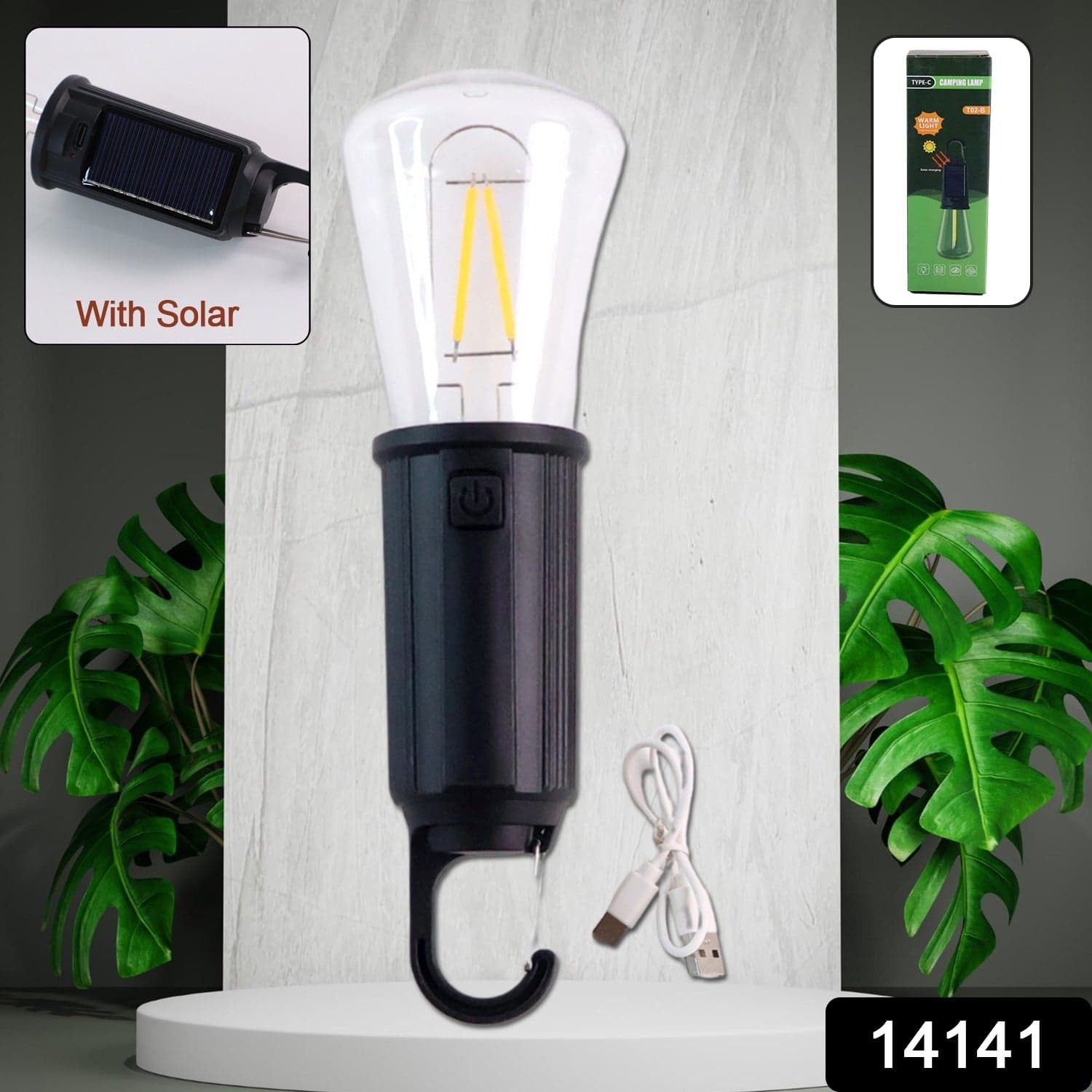 Solar Rechargeable Camping Lamp 1Pc thumbnail 1