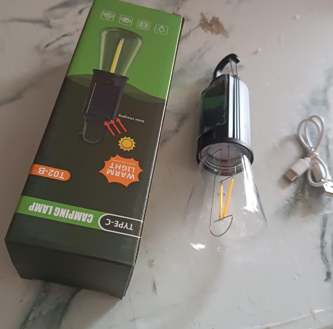 Solar Rechargeable Camping Lamp 1Pc thumbnail 6