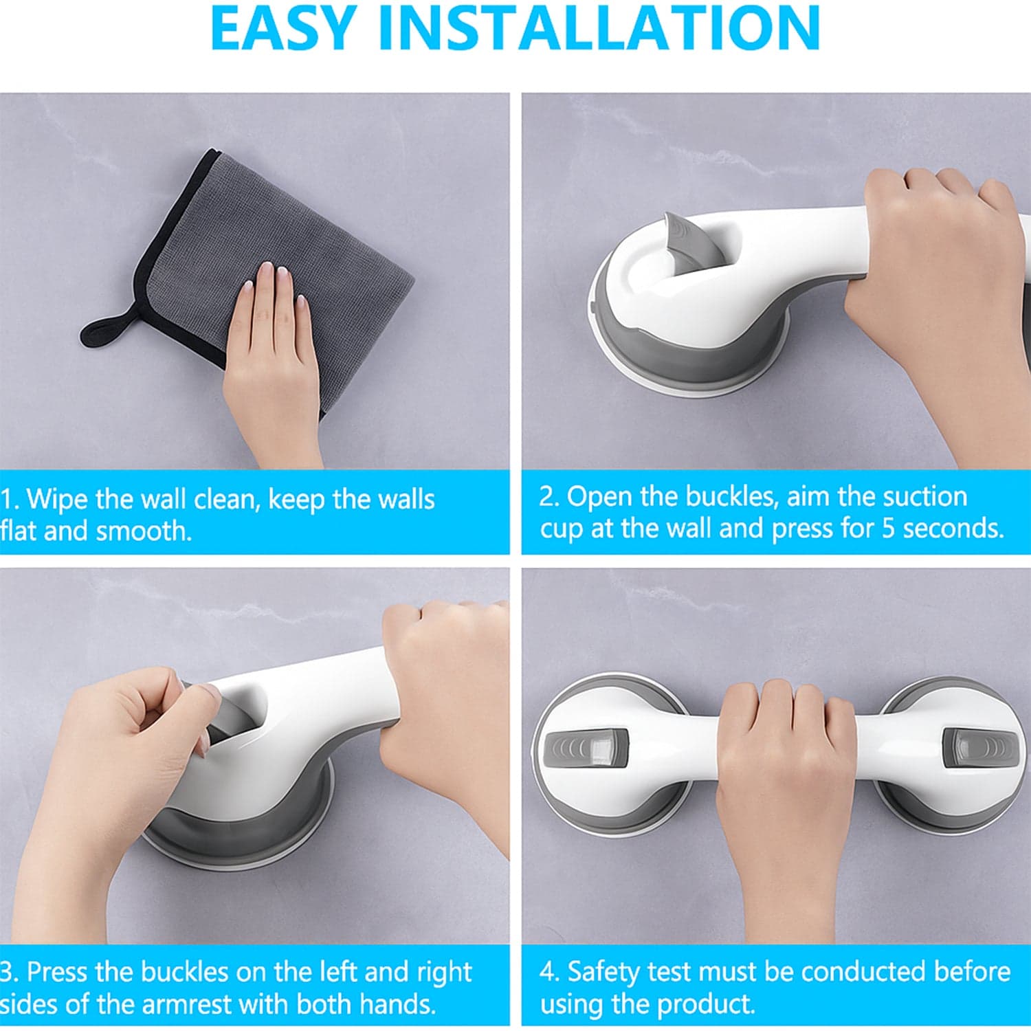 Suction Grab Bar Handle For Bathroom Safety 1 Pc thumbnail 9