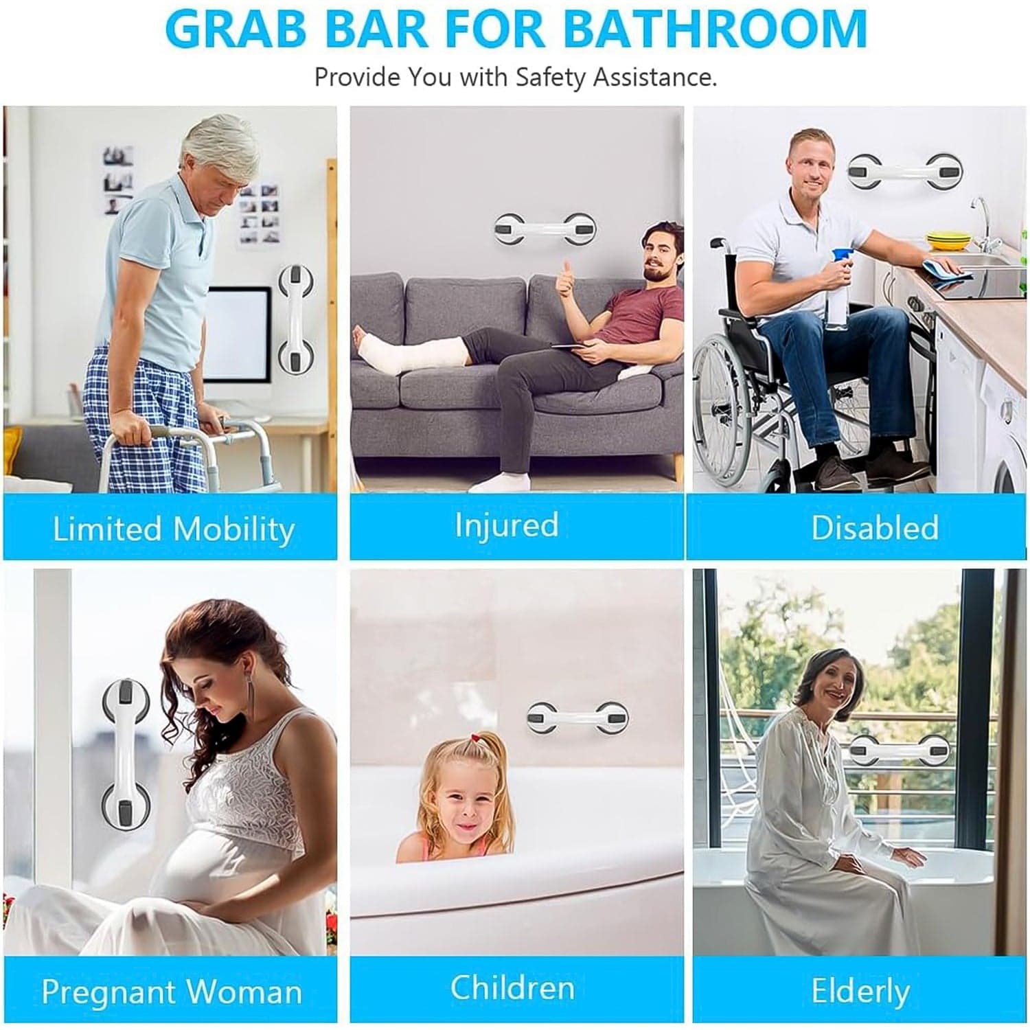 Suction Grab Bar Handle For Bathroom Safety 1 Pc thumbnail 4