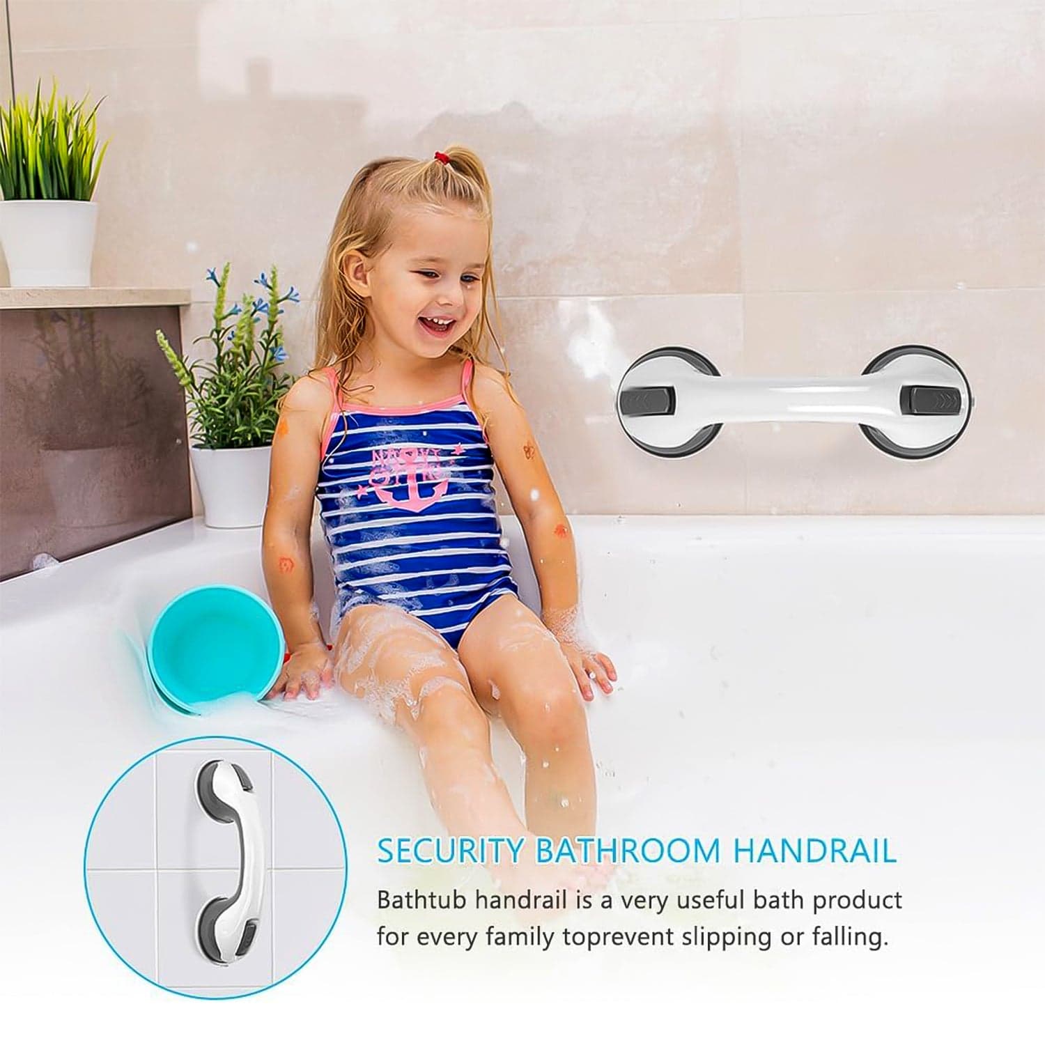 Suction Grab Bar Handle For Bathroom Safety 1 Pc thumbnail 6