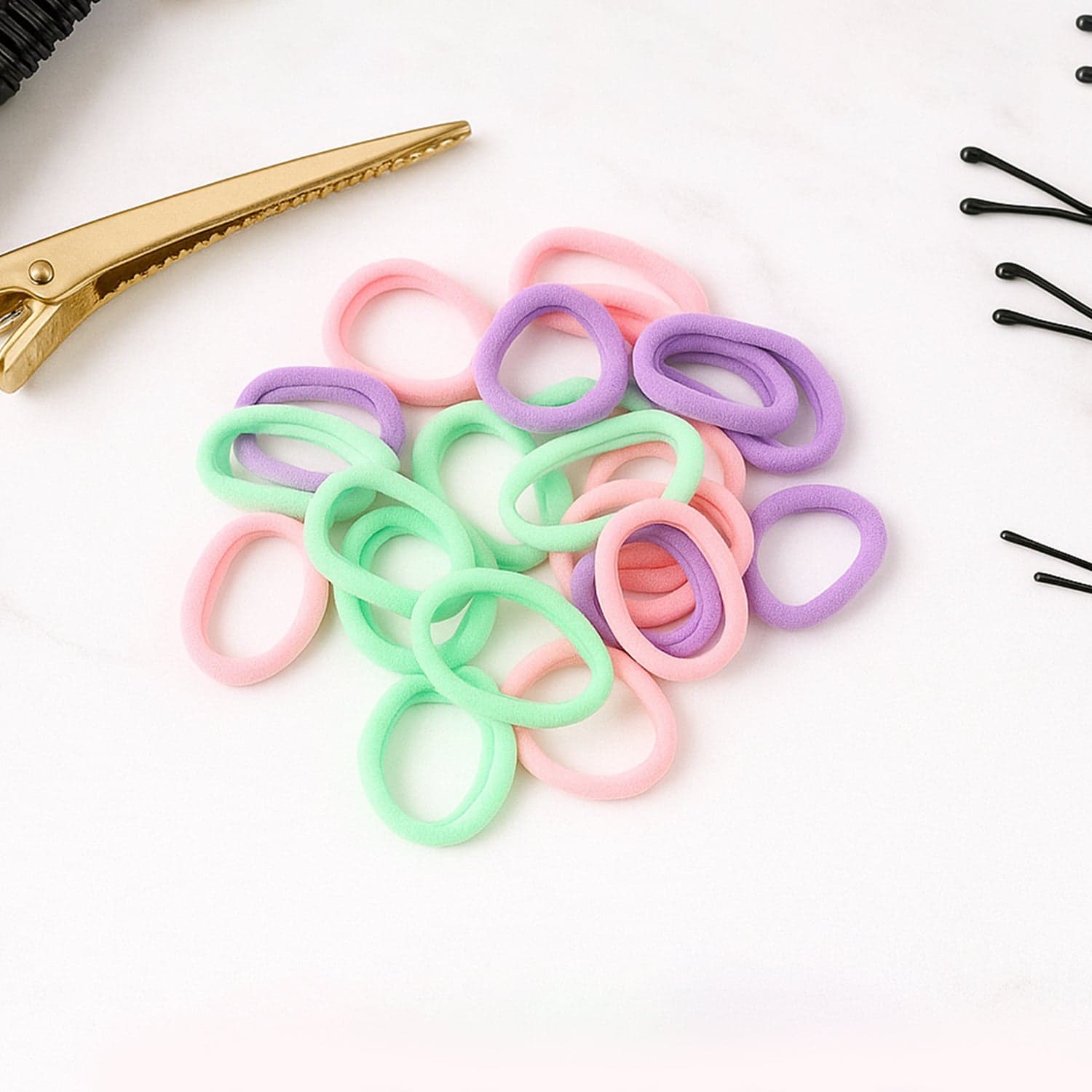 Soft Elastic Hair Bands Set For Girls 24 Pc thumbnail 3