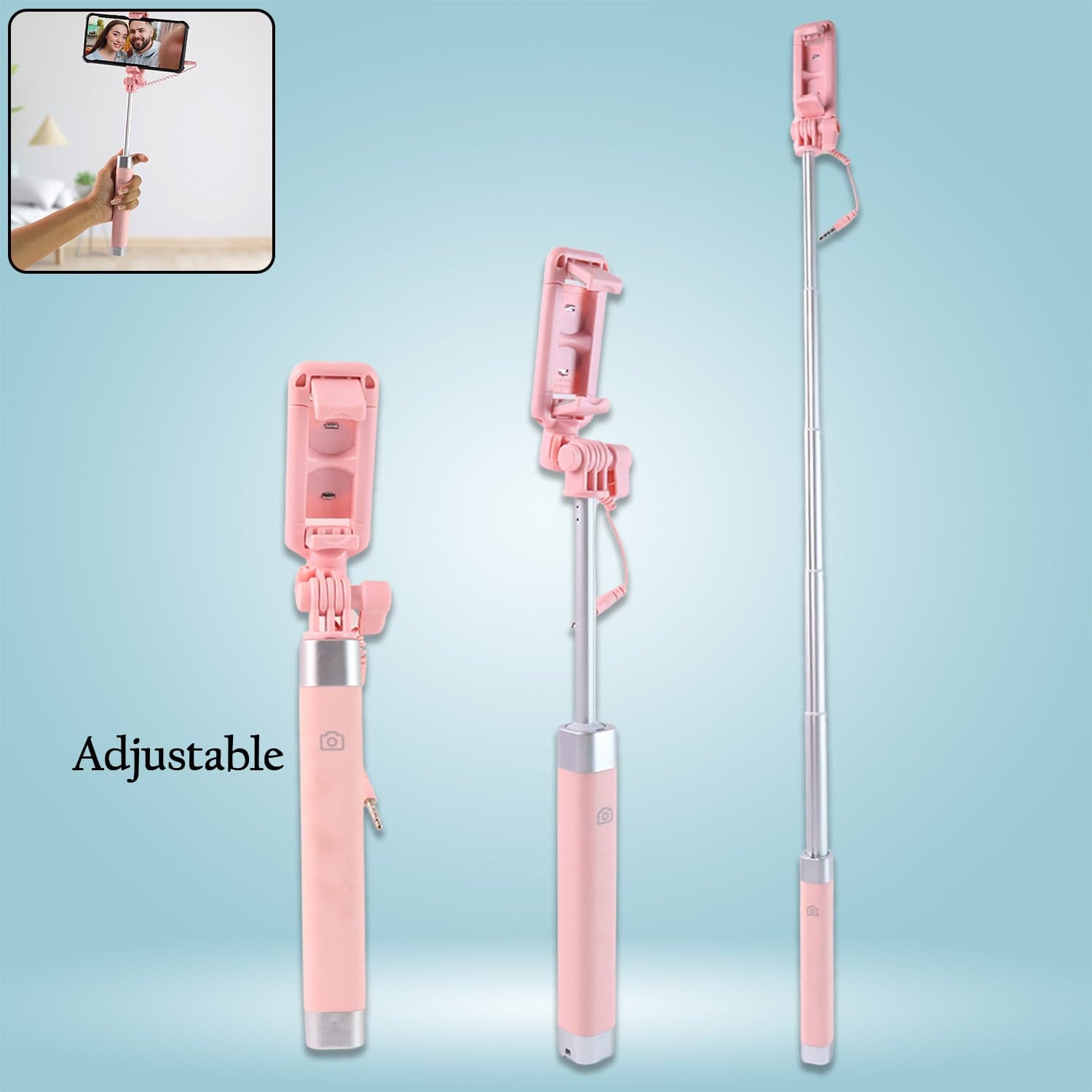 Selfie Stick With Mirror 1Pc thumbnail 3