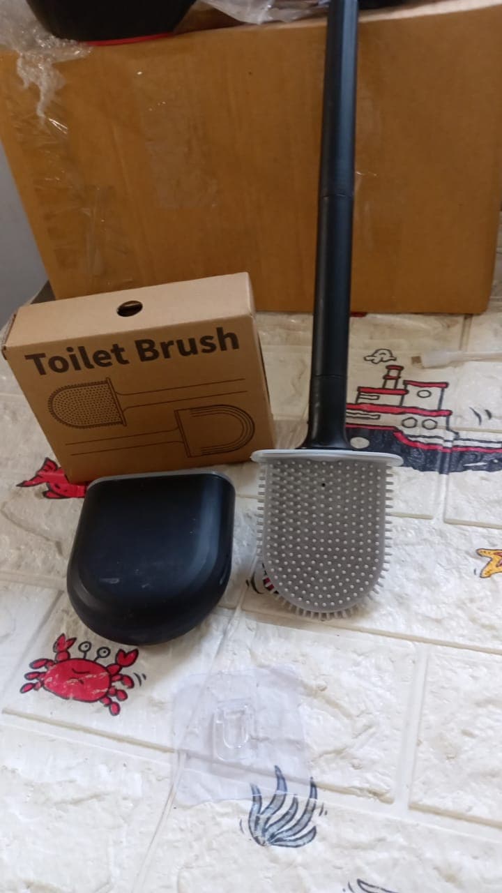 Silicone Toilet Brush with Holder Stand for Bathroom Cleaning thumbnail 10