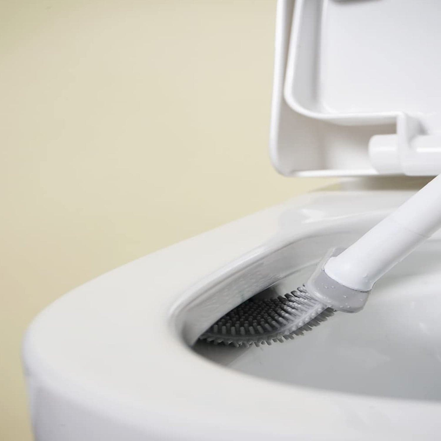 Silicone Toilet Brush with Holder Stand for Bathroom Cleaning thumbnail 3