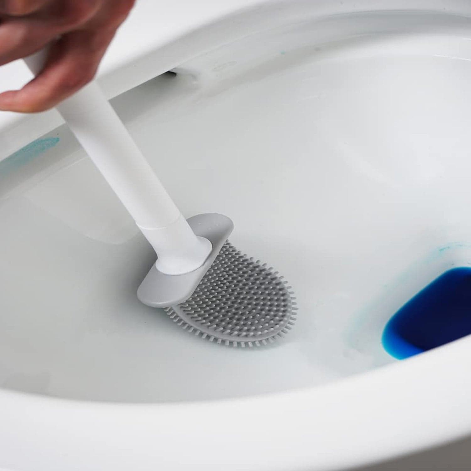 Silicone Toilet Brush with Holder Stand for Bathroom Cleaning thumbnail 5