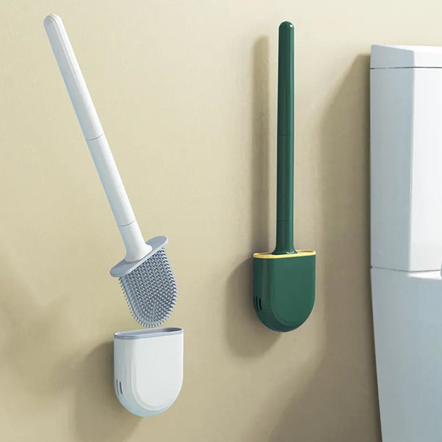 Silicone Toilet Brush with Holder Stand for Bathroom Cleaning thumbnail 8