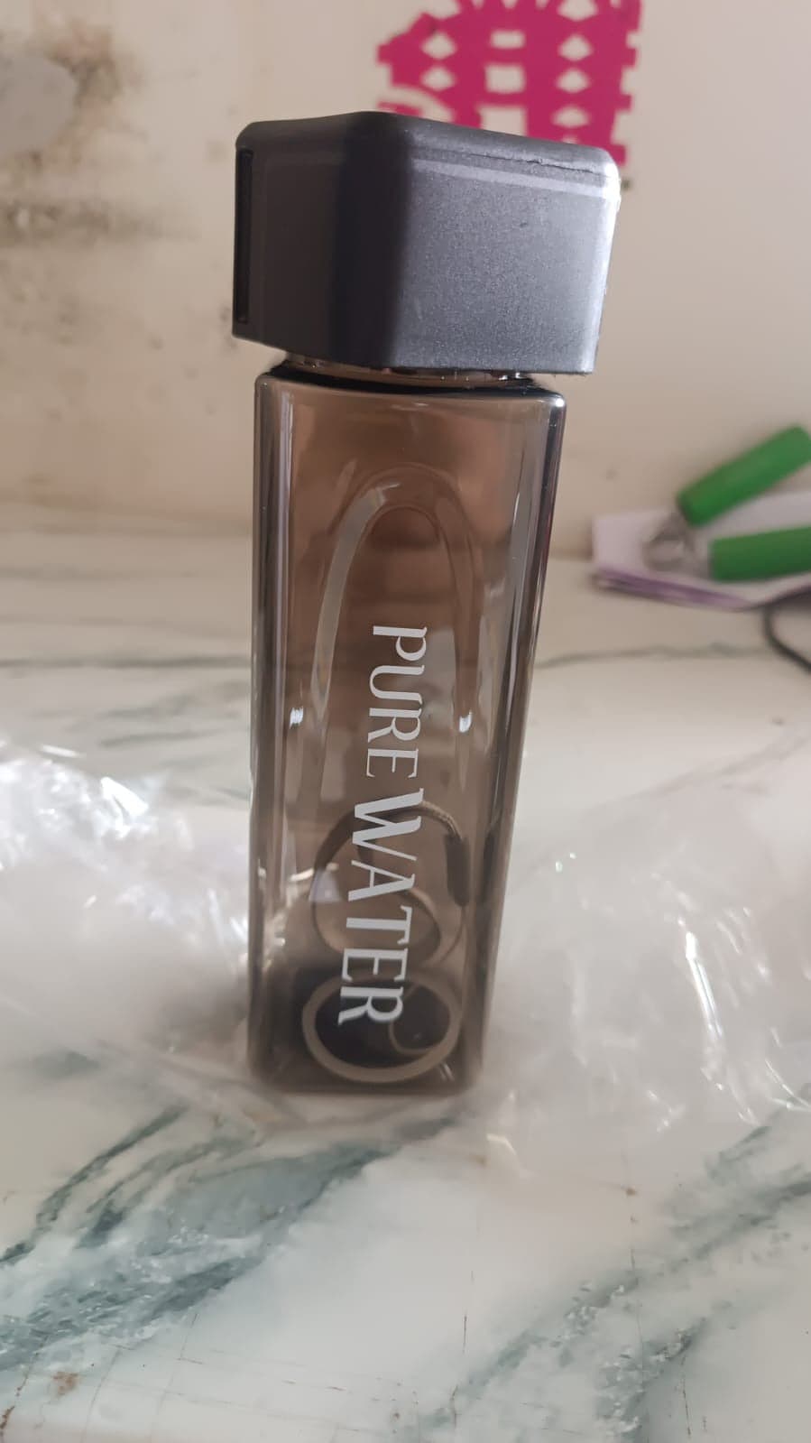 Premium 450Ml Square Shape Plastic Water Bottle 1 Pc thumbnail 6