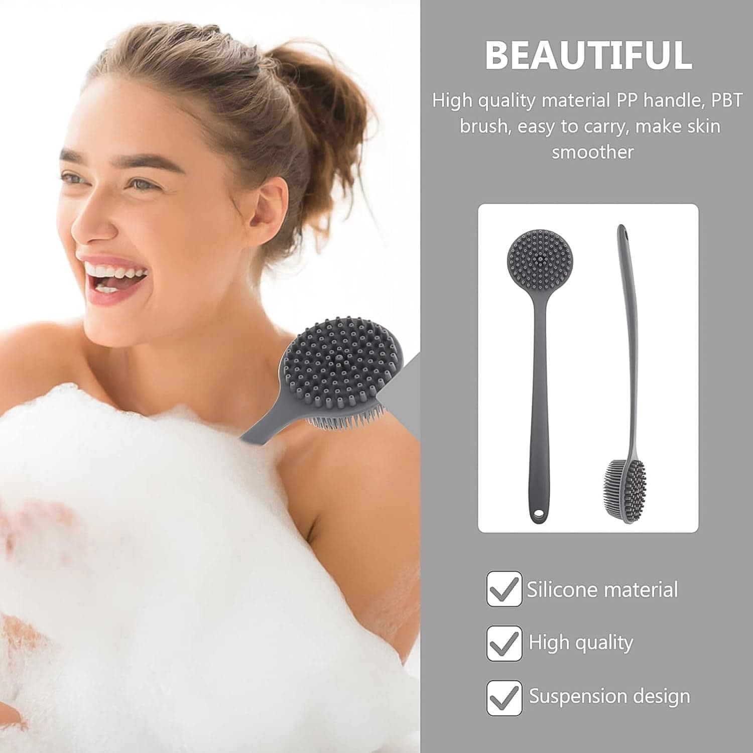 14219 Silicone Back Scrubber Brush thumbnail 3