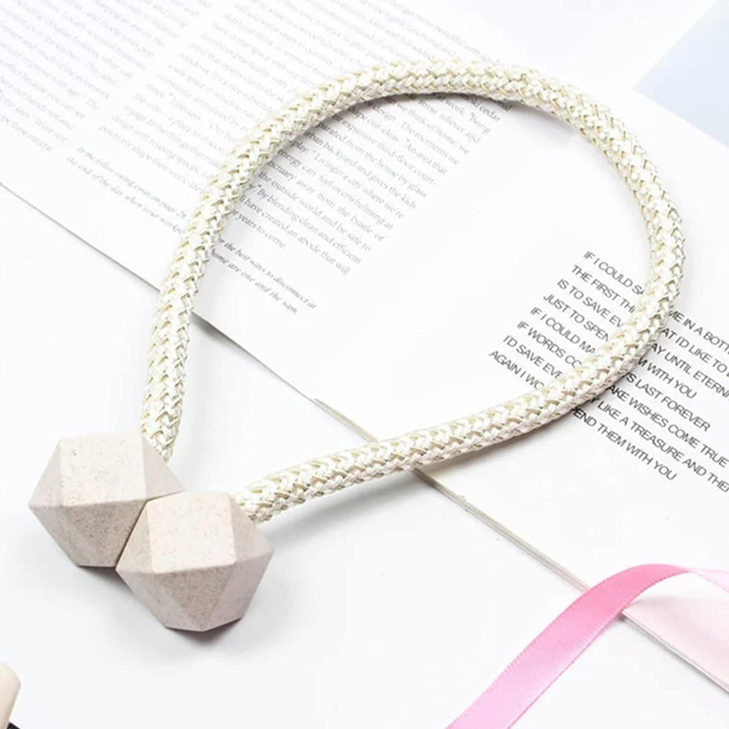 Non-Magnetic Curtain Tiebacks: Decorative Pearl Design (2 Pc, (Without Magnet Buckle) thumbnail 4