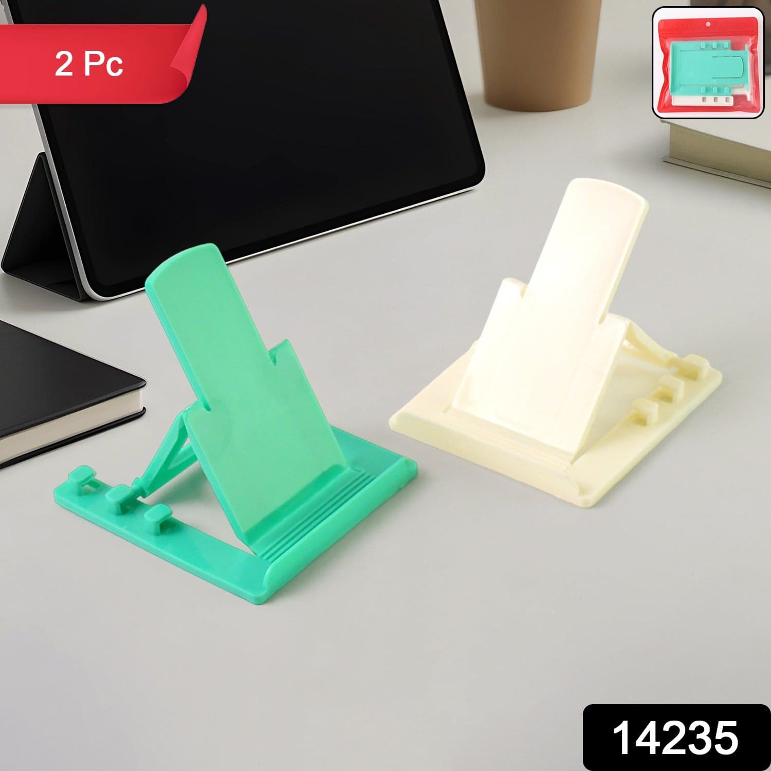 Folding Cell Phone Support Holder 2Pc thumbnail 1