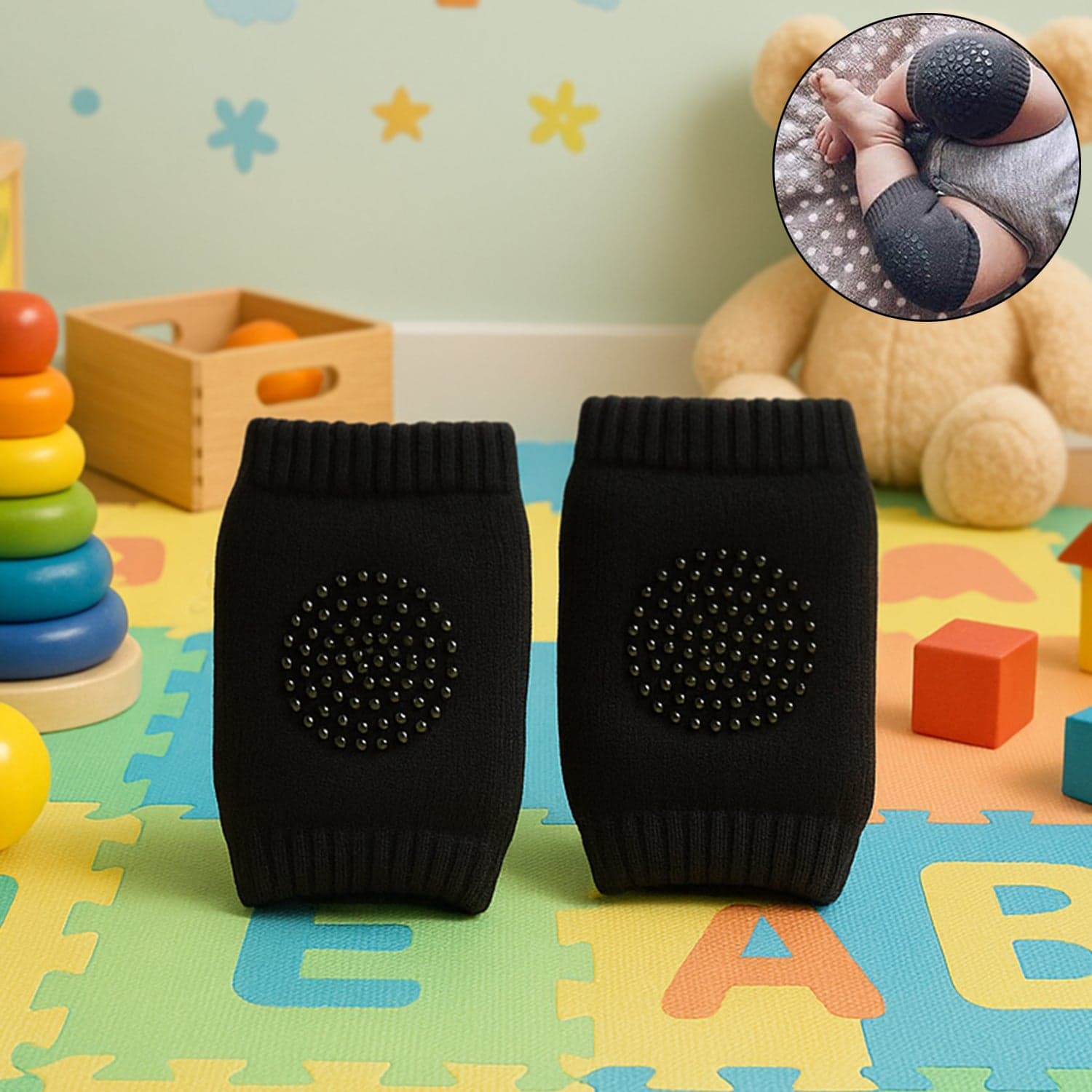 14266 Black Kids Knee Protector 1Pair thumbnail 3