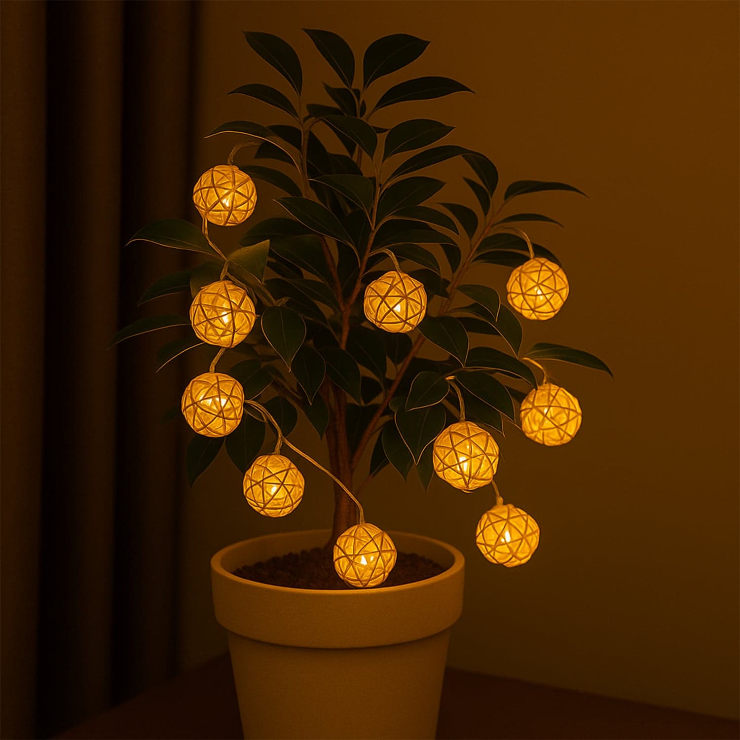 Rattan Ball String Lights thumbnail 3