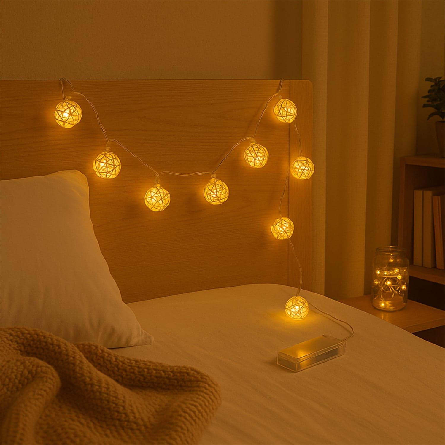 Rattan Ball String Lights thumbnail 5