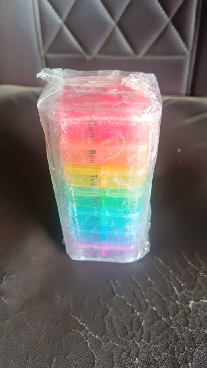 Weekly 7 Day Rainbow Color Pill Organizer Box thumbnail 11
