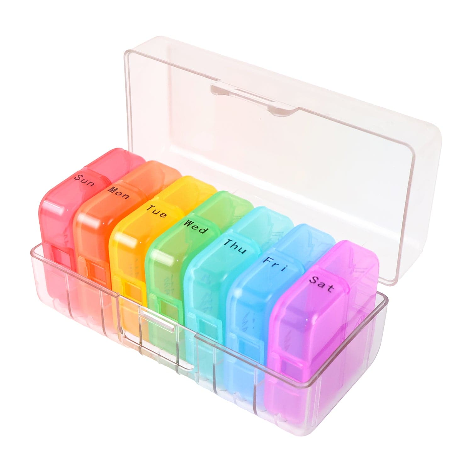 Weekly 7 Day Rainbow Color Pill Organizer Box thumbnail 4