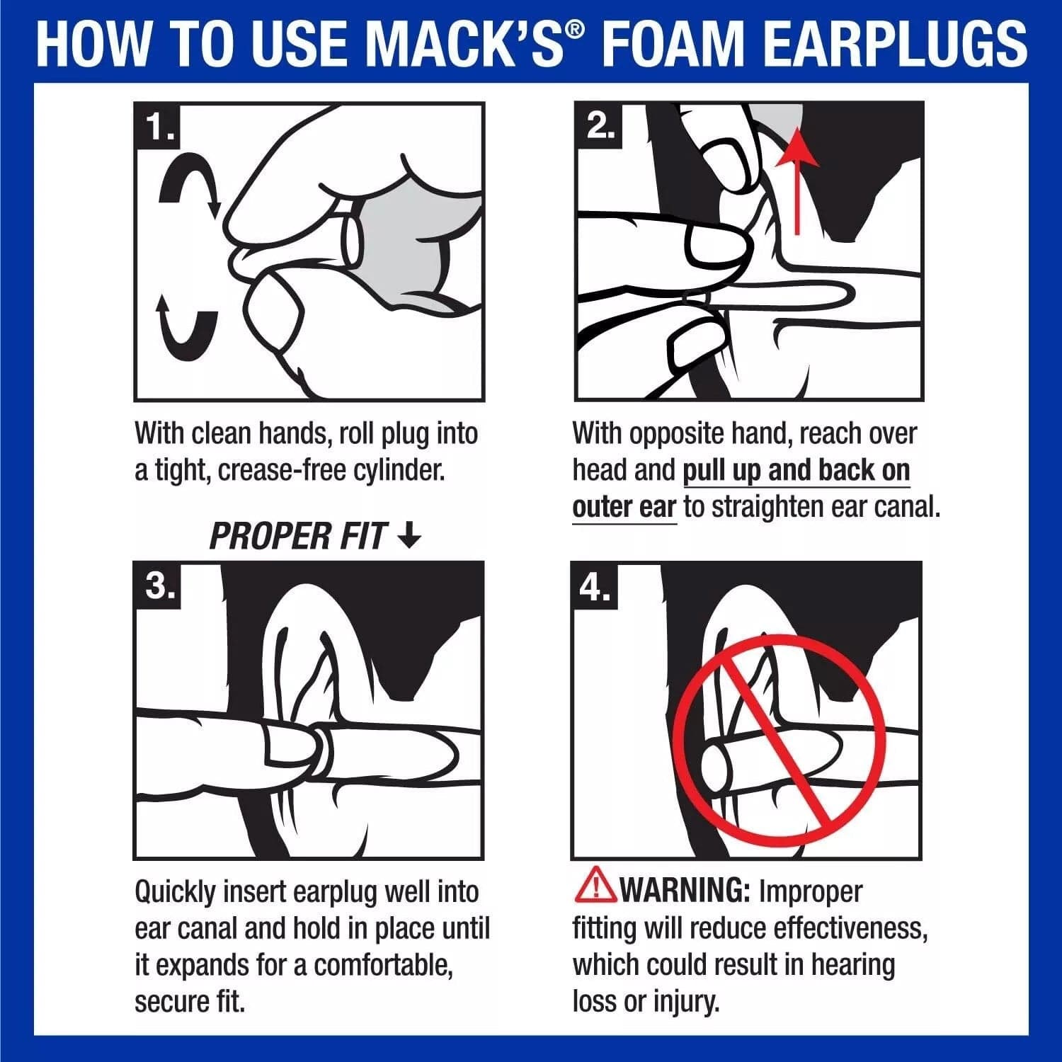 Soft Foam Noise Cancelling Earplugs 4 Pairs thumbnail 2